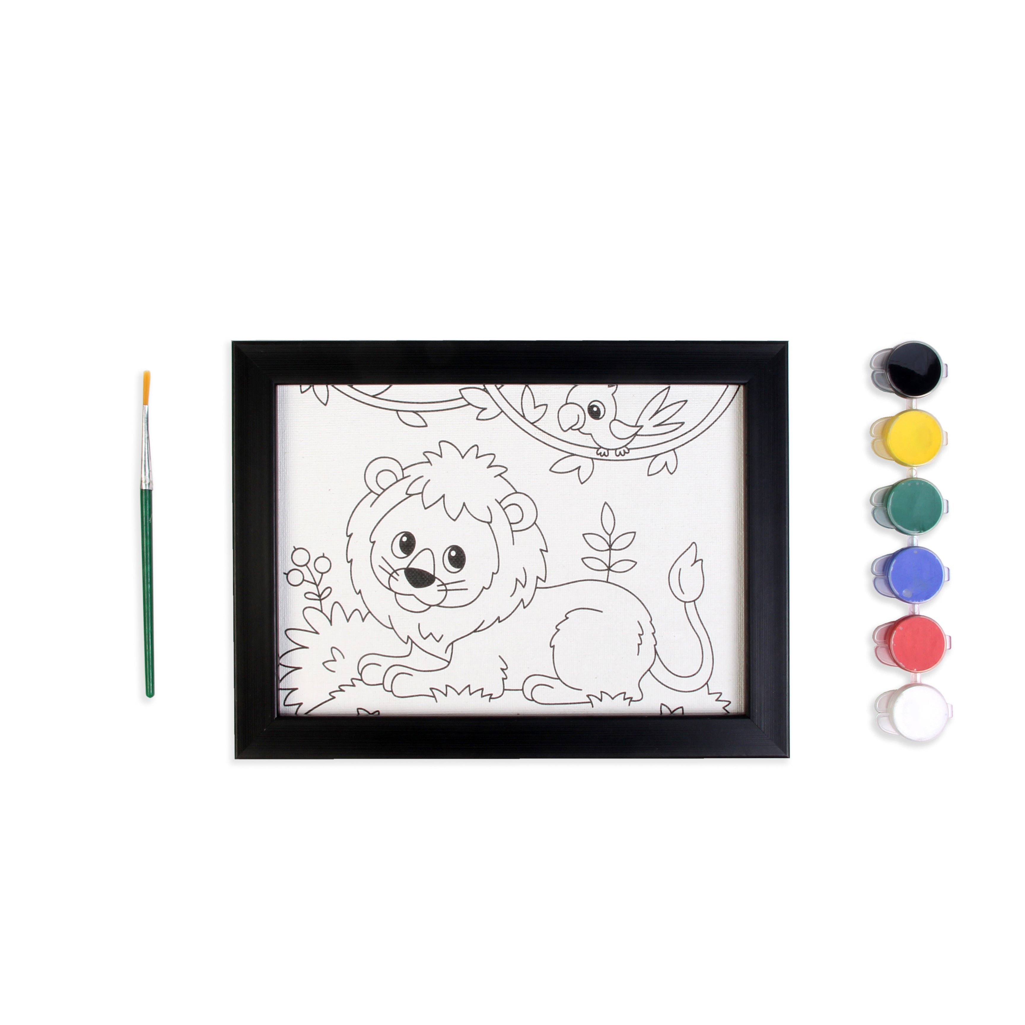 Pre-printed Canvas With Frame Lion Painting Kit 5 X 7inch