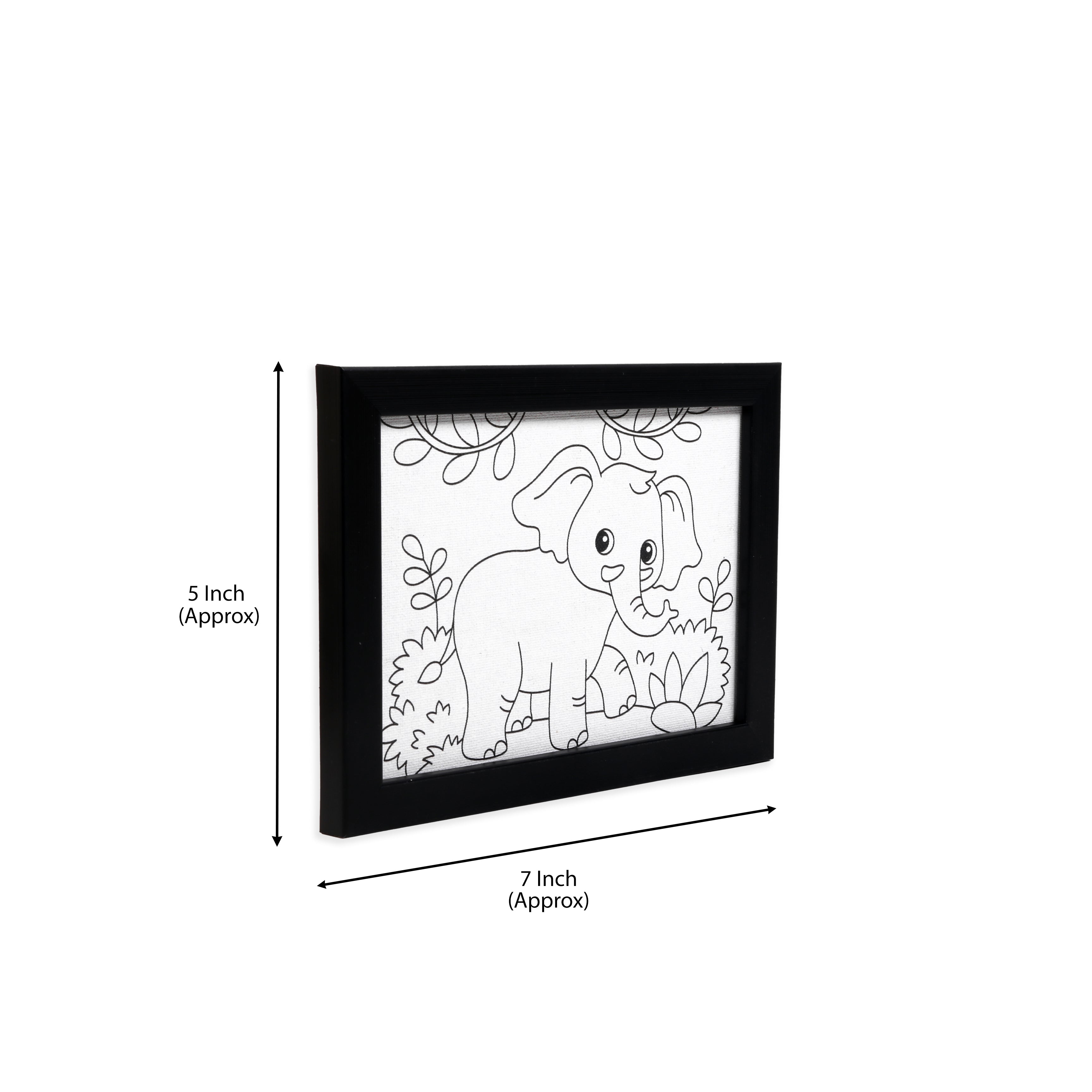 Pre-printed Canvas With Frame Elephant Painting Kit 5 X 7inch