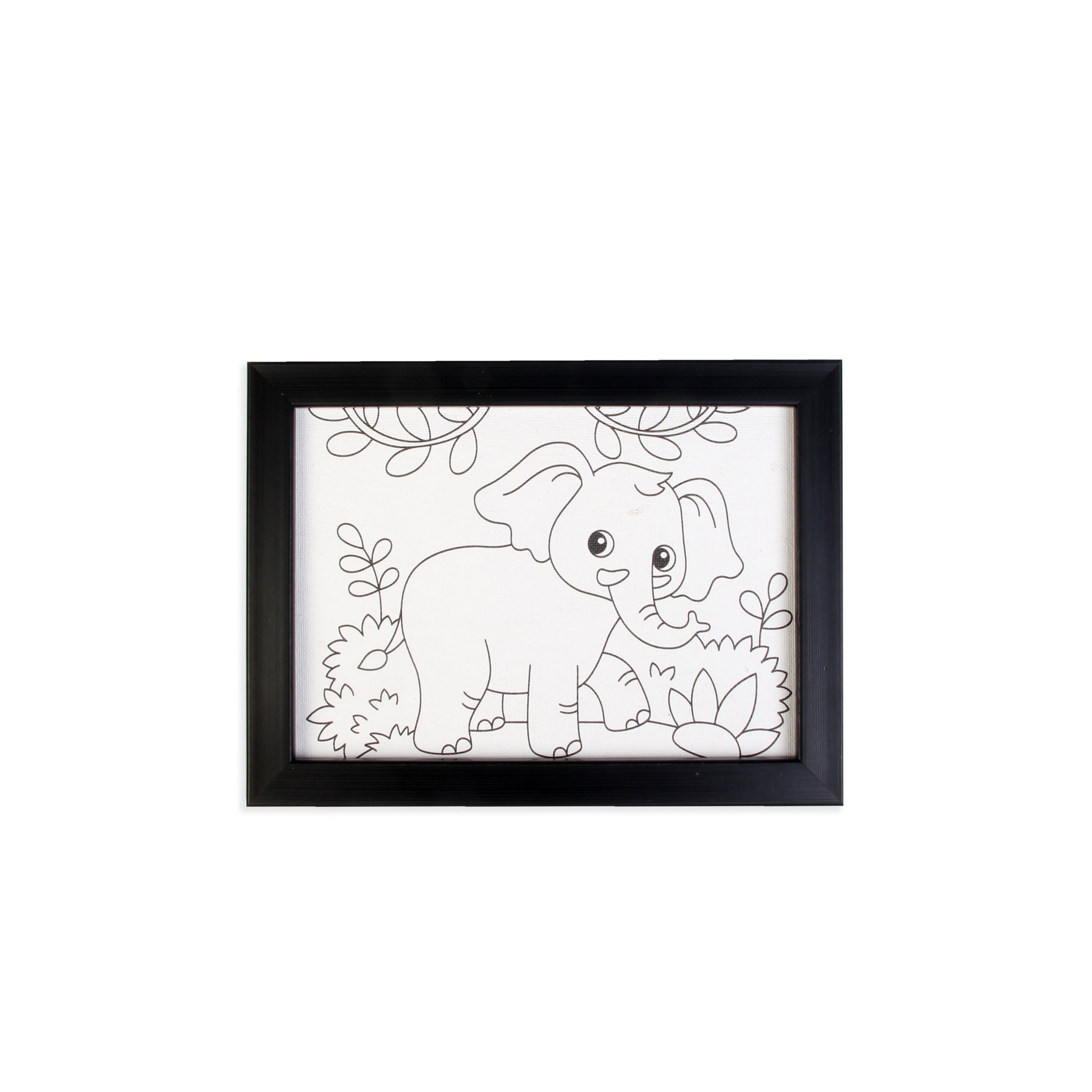 Pre-printed Canvas With Frame Elephant Painting Kit 5 X 7inch