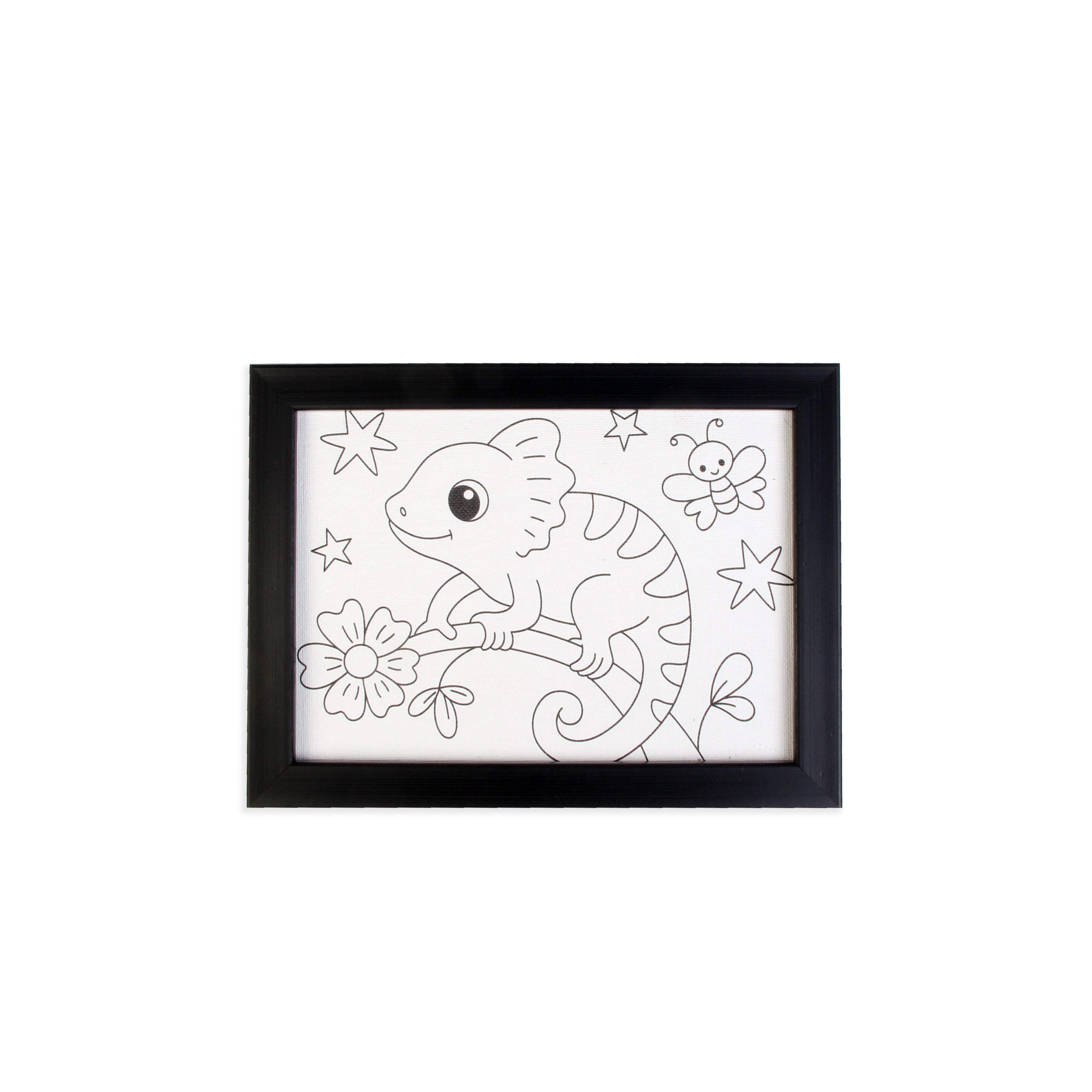 Pre-printed Canvas With Frame Chameleon Painting Kit 5 X 7inch