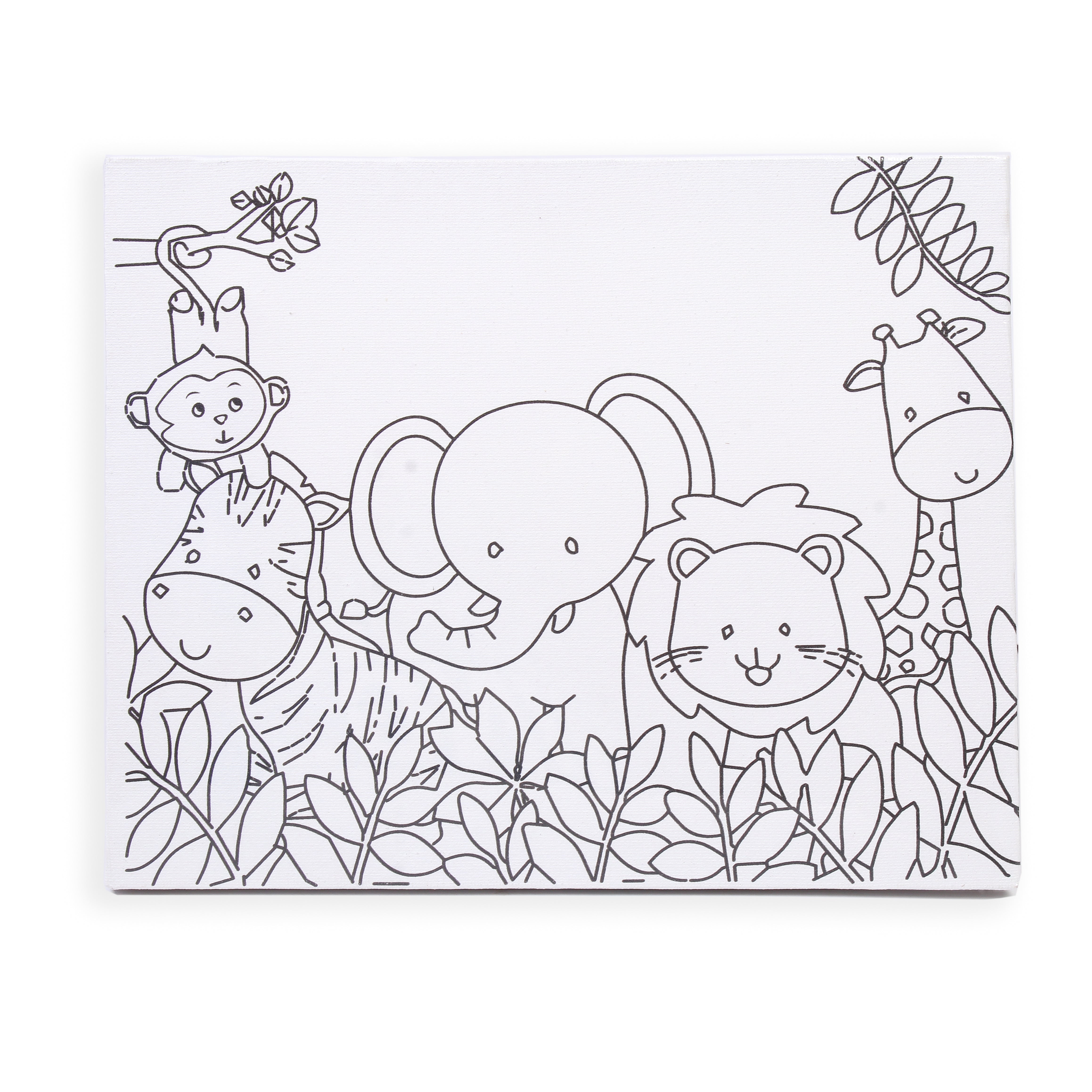 Pre -printed Canvas With Colours Jungle Friends Painting Kit 8 X10inch