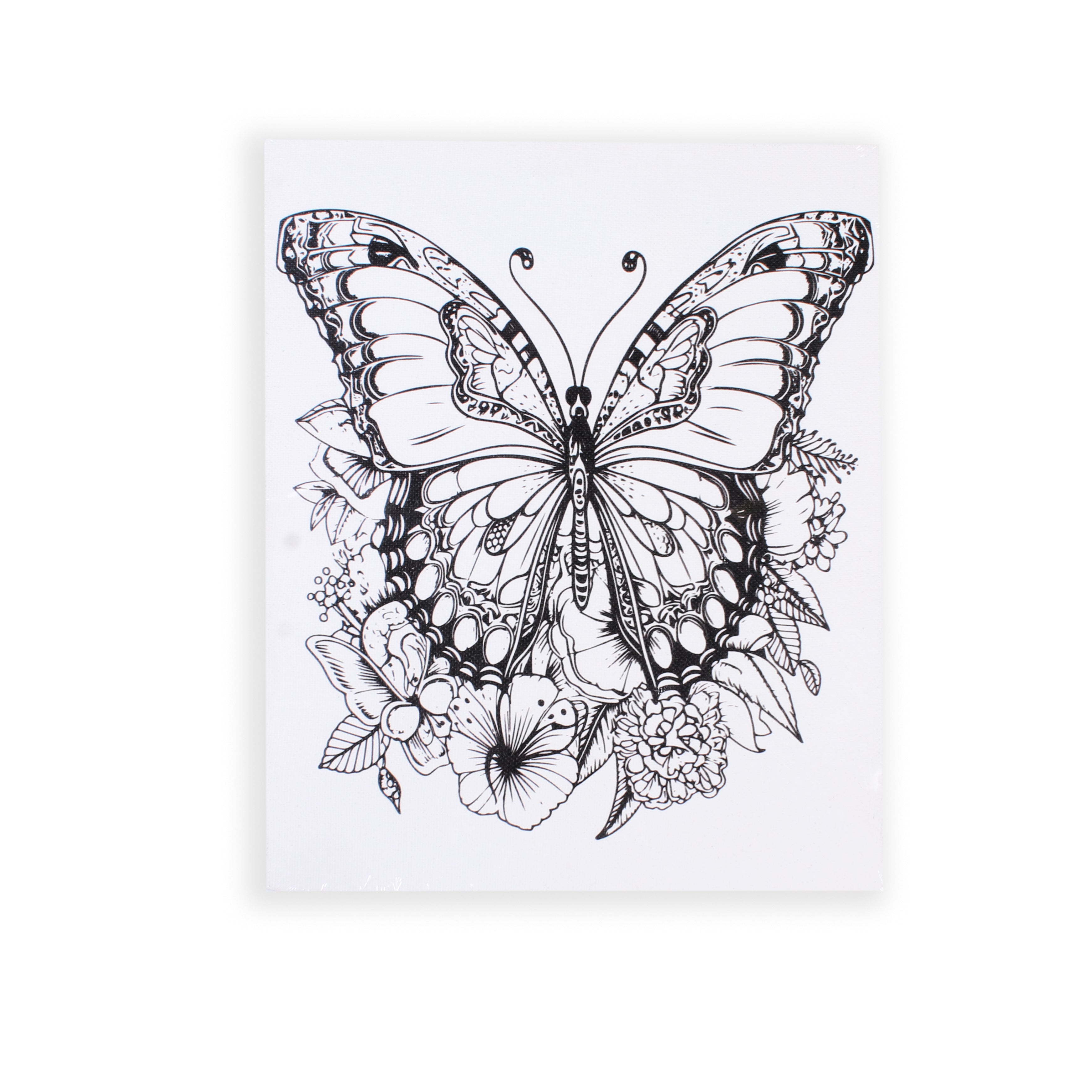 Pre -printed Canvas With Colours Butterfly Beauty Painting Kit 8 X10inch