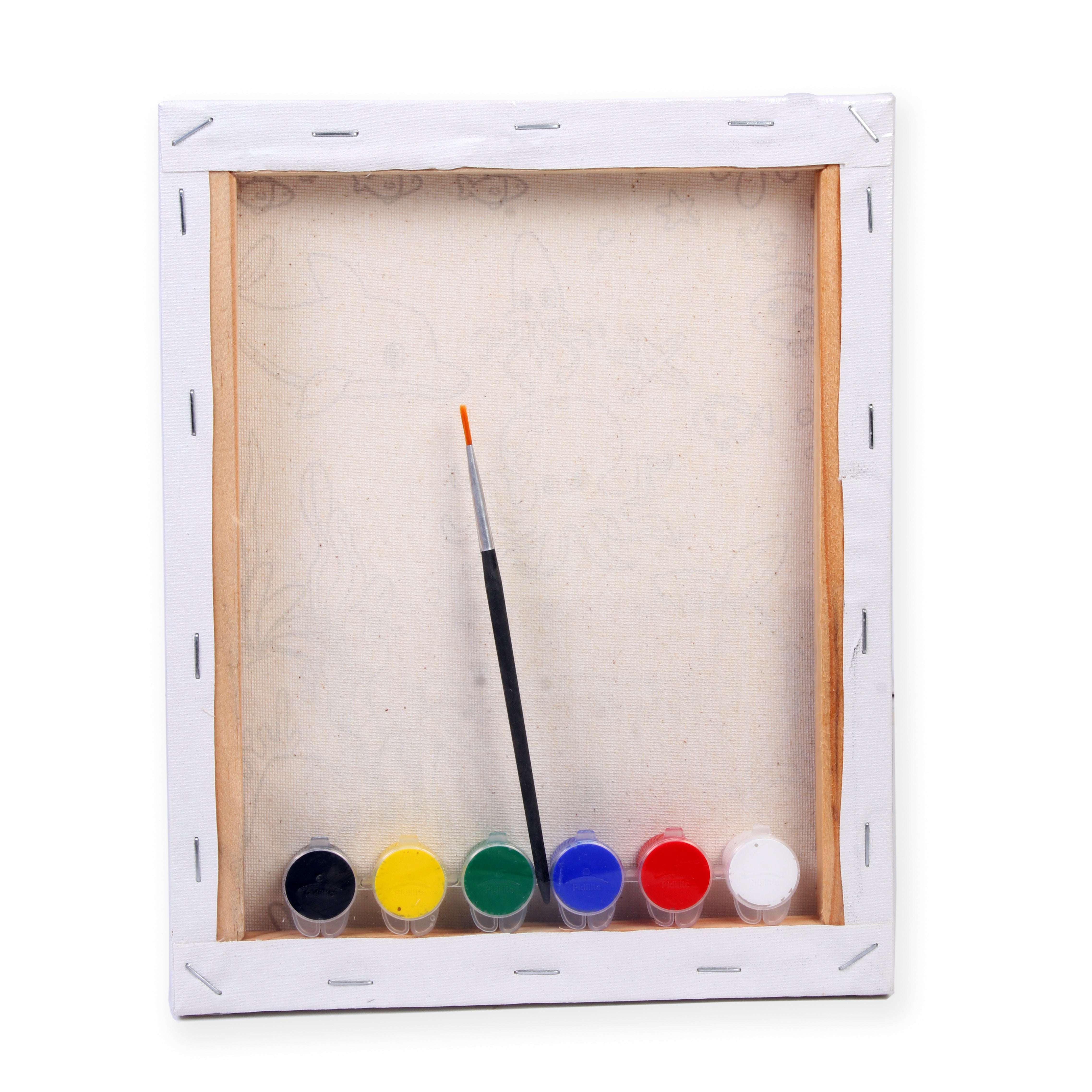 Pre -printed Canvas With Colours Tea Cups Painting Kit 8 X10inch