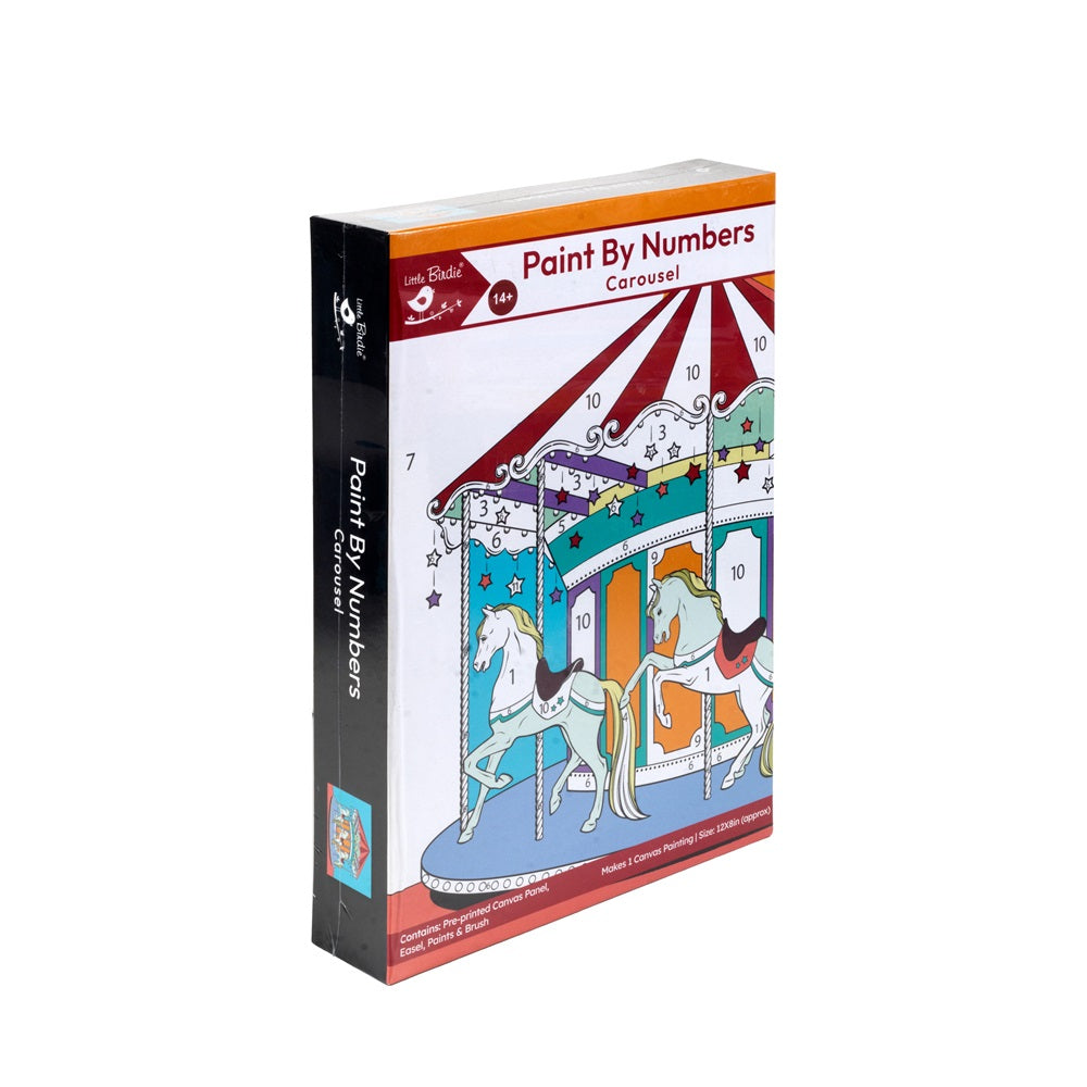 Paint By Numbers- Carousel,Canvas L8in X W12in, Ease L24cm X W20.5cm (approx)