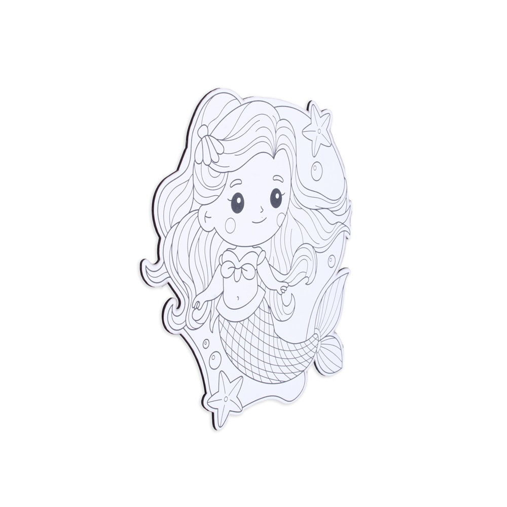 Table Decor Colouring Kit With Sketch Pen Little Mermaid Approx L7.25 X W7inch 2mm Thick