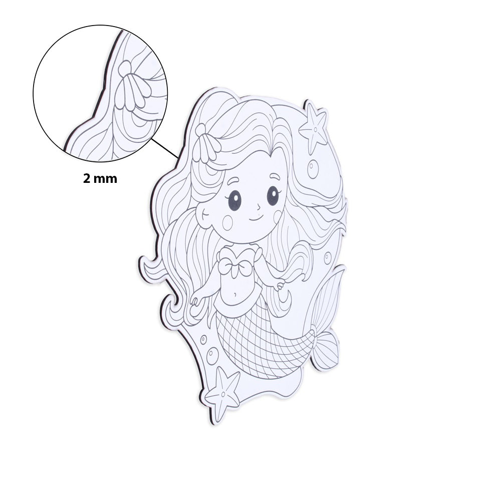 Table Decor Colouring Kit With Sketch Pen Little Mermaid Approx L7.25 X W7inch 2mm Thick
