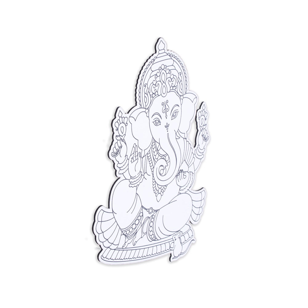 Table Decor Colouring Kit With Sketch Pen Ganesha Approx L7.5 X W5.75inch 2mm Thick