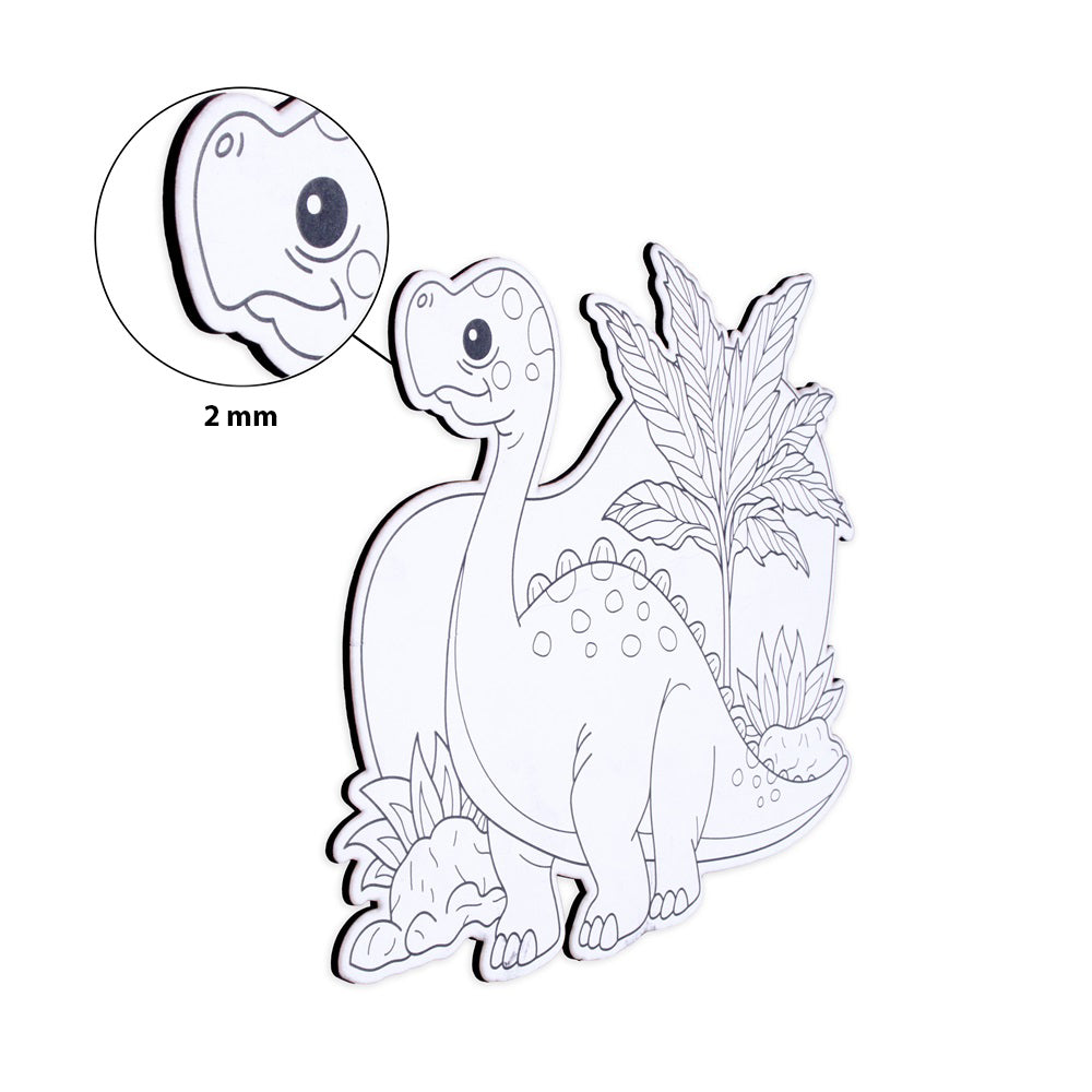 Table Decor Colouring Kit With Sketch Pen Dinosaur Approx L7 X W7.25inch 2mm Thick