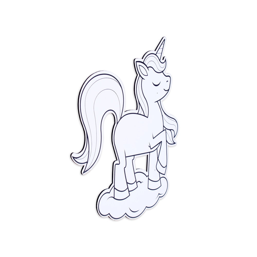 Table Decor Colouring Kit With Sketch Pen Unicorn Approx L7 X W6.25inch 2mm Thick