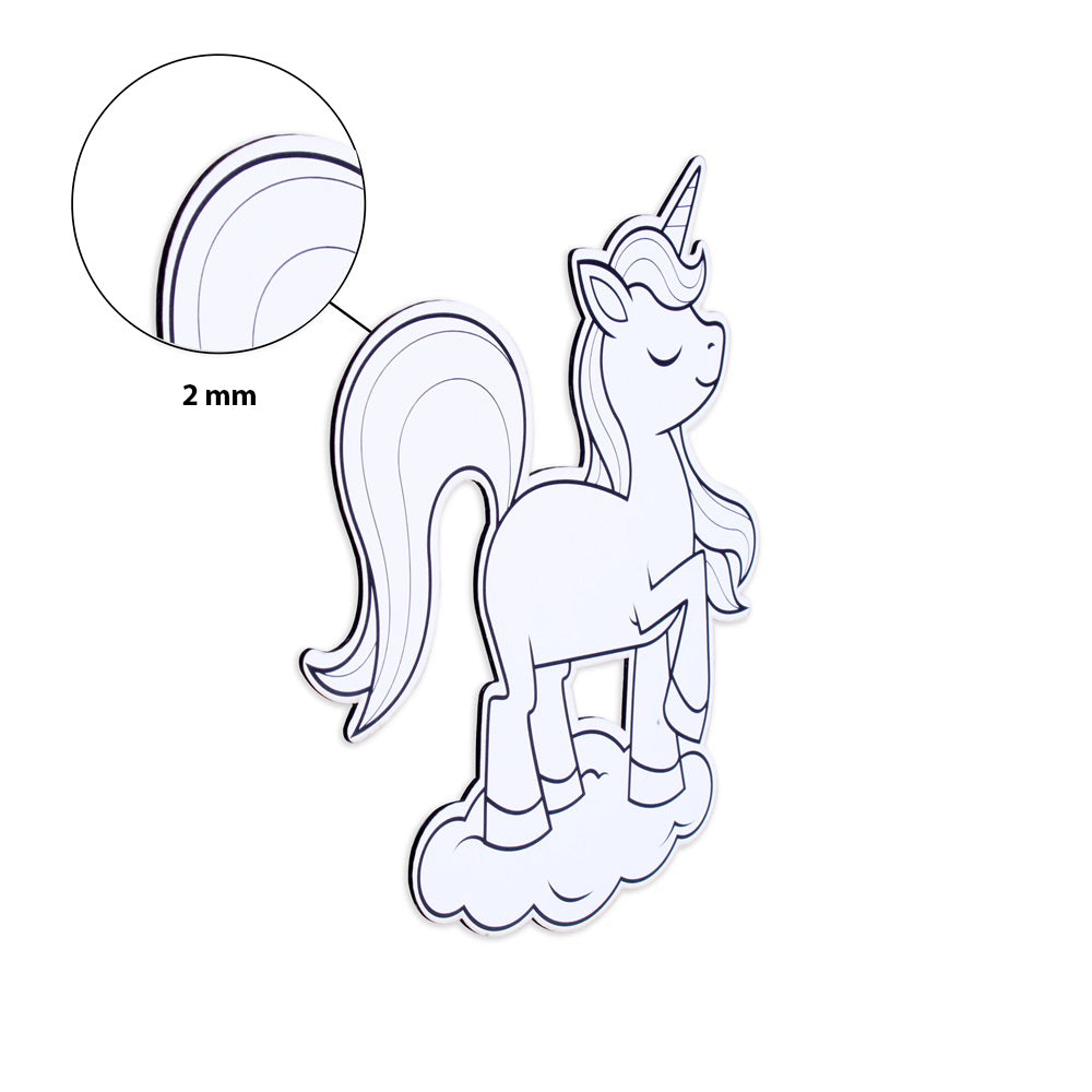Table Decor Colouring Kit With Sketch Pen Unicorn Approx L7 X W6.25inch 2mm Thick