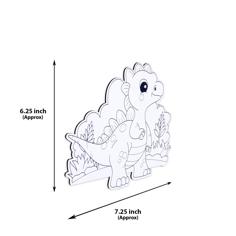 Table Decor Colouring Kit With Sketch Pen Little Dino Approx L6.25 X W7.25inch 2mm Thick