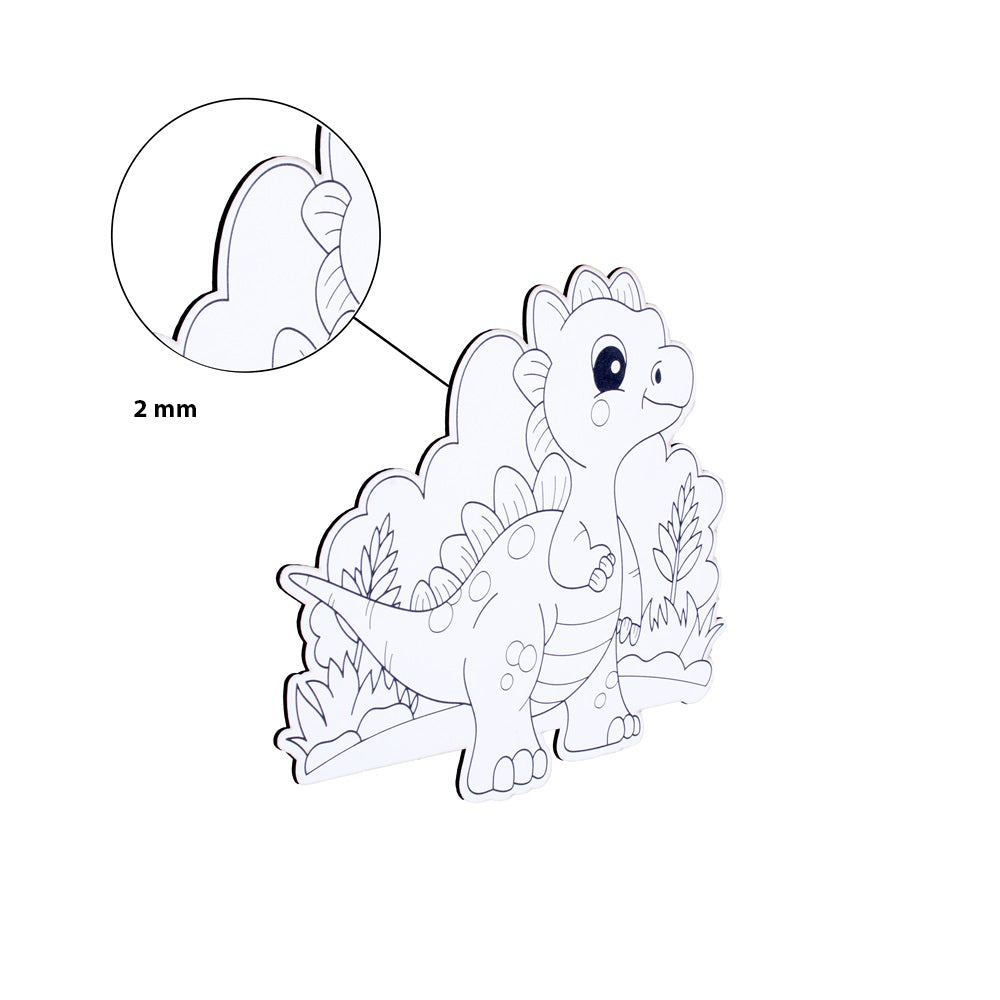Table Decor Colouring Kit With Sketch Pen Little Dino Approx L6.25 X W7.25inch 2mm Thick
