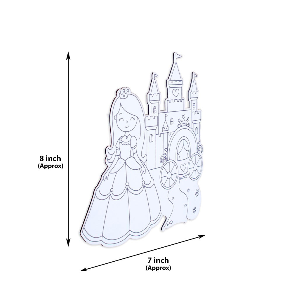 Table Decor Colouring Kit With Sketch Pen Princess Castle Approx L8 X W7inch 2mm Thick
