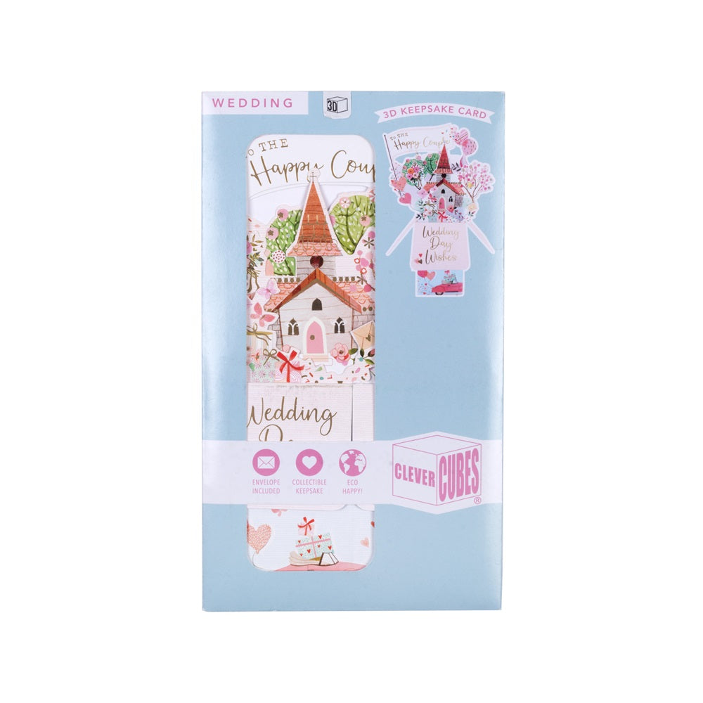 3D Pop Up Greeting Card & Envelope - Wedding Day Wishes