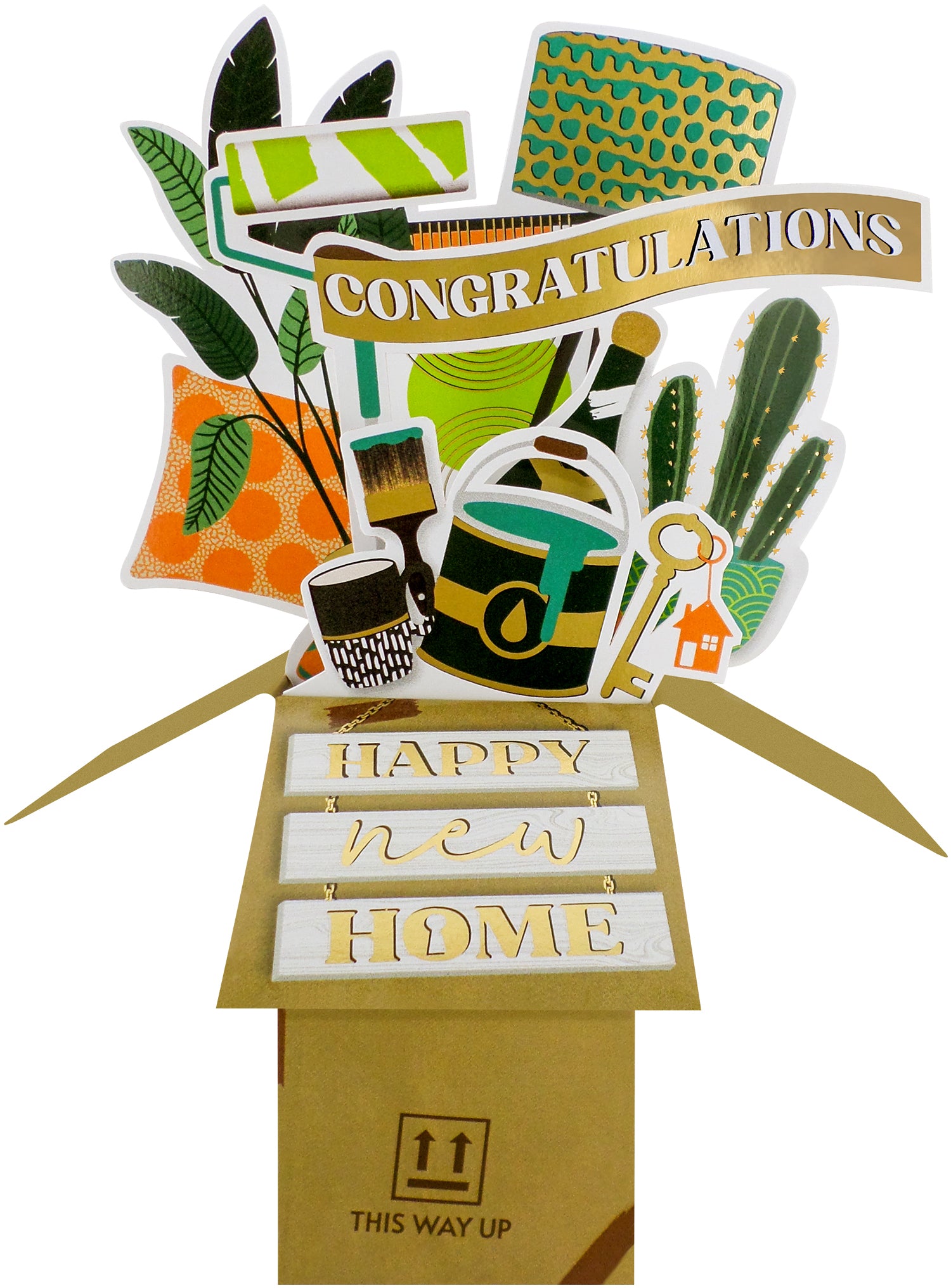 3D Pop Up Greeting Card & Envelope - Happy New Home