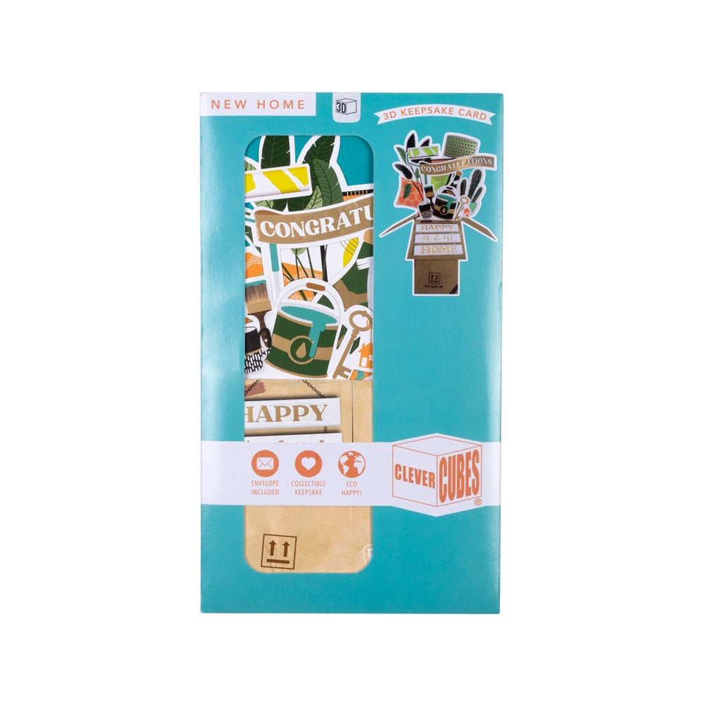 3D Pop Up Greeting Card & Envelope - Happy New Home