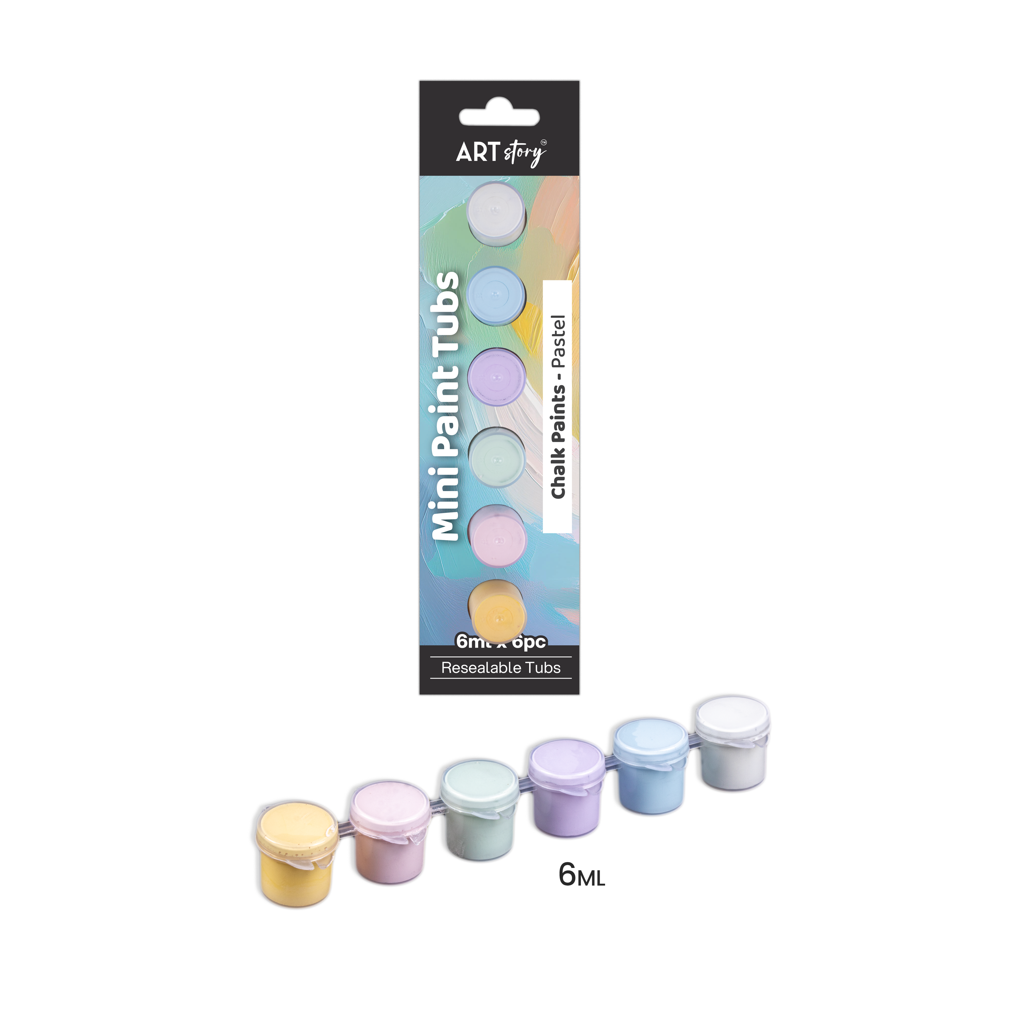 Mini Paint Tubs Chalk Paint Pastel 6ml x 6 shades