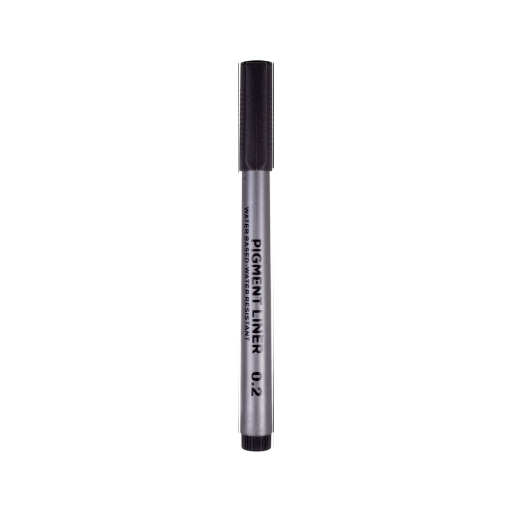 Pigment Fineliner Water Based Black 0.2mm Tip 1pc
