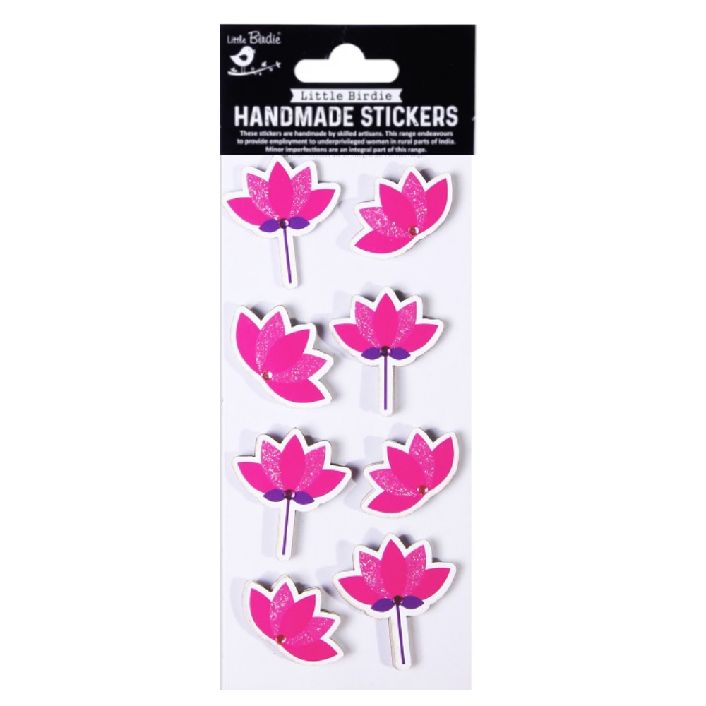 Handmade Glitter Stickers Lotus Sparkle 1PC
