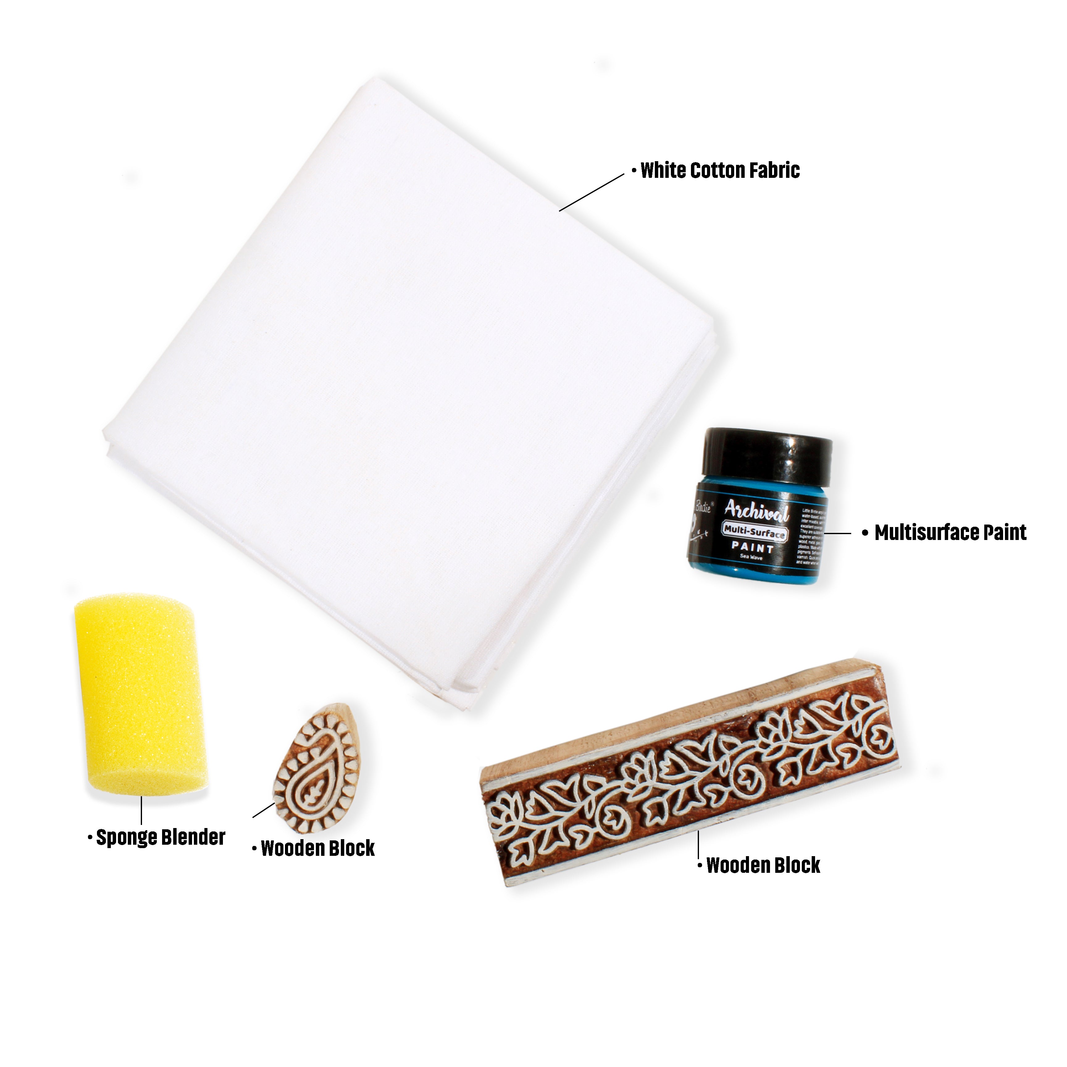 Diy Block Printing Scarf Kit 1Box
