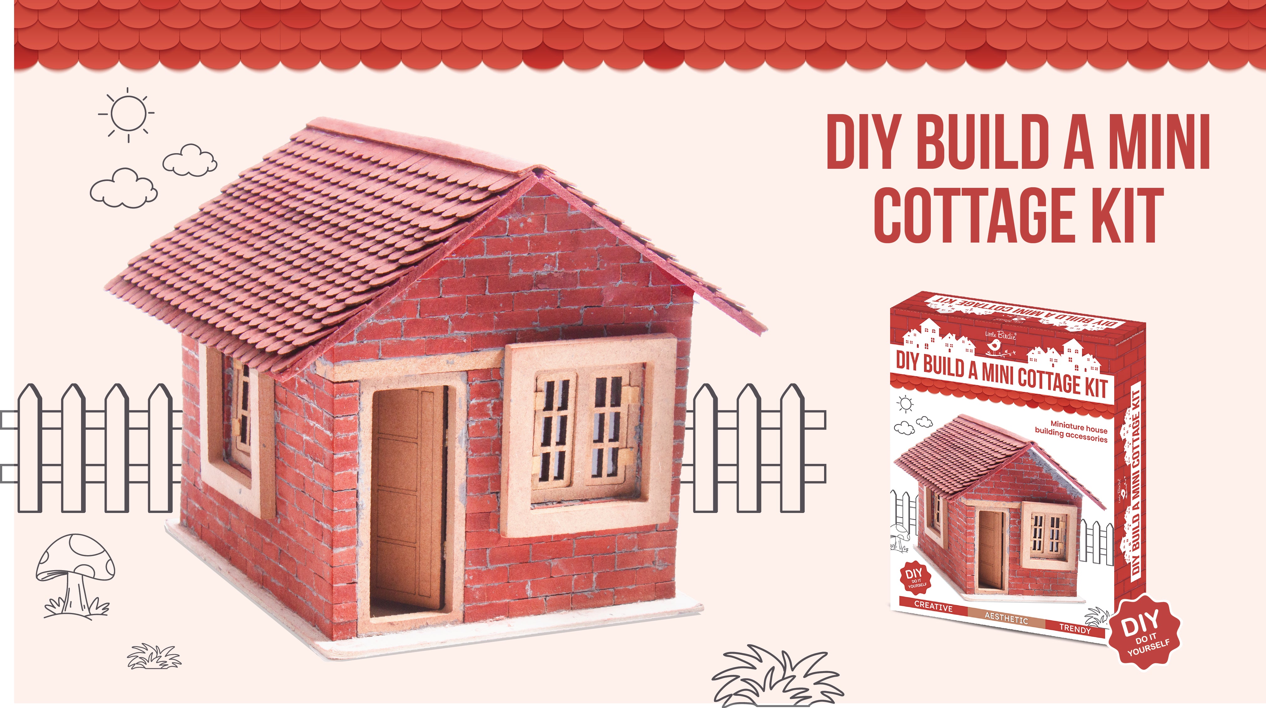 DIY Build a Mini Cottage Kit | House Making Craft Kit for Kids & Adults