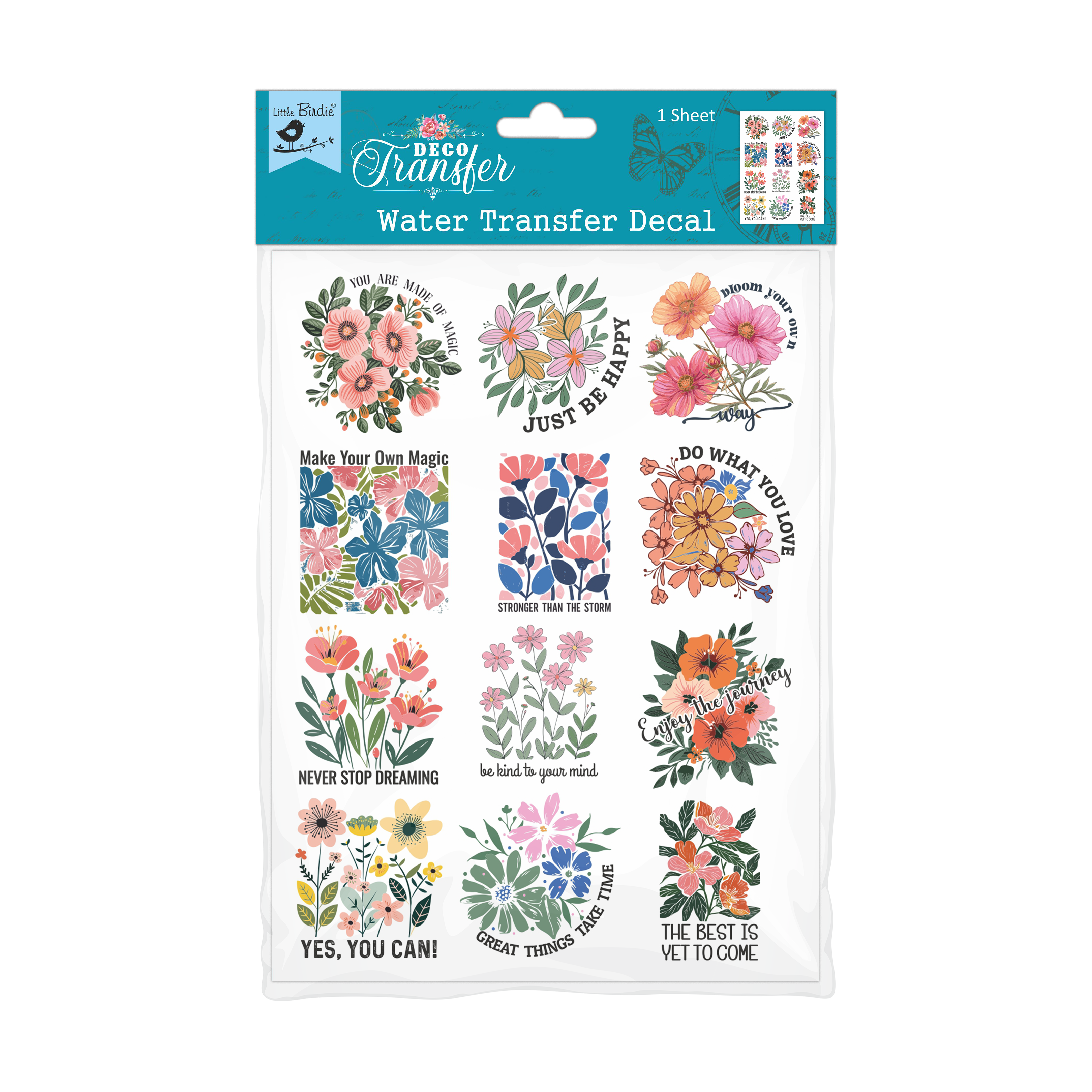 Deco Transfer Sheet Enjoy The Journey 7.5 X 9.5inch 1pc