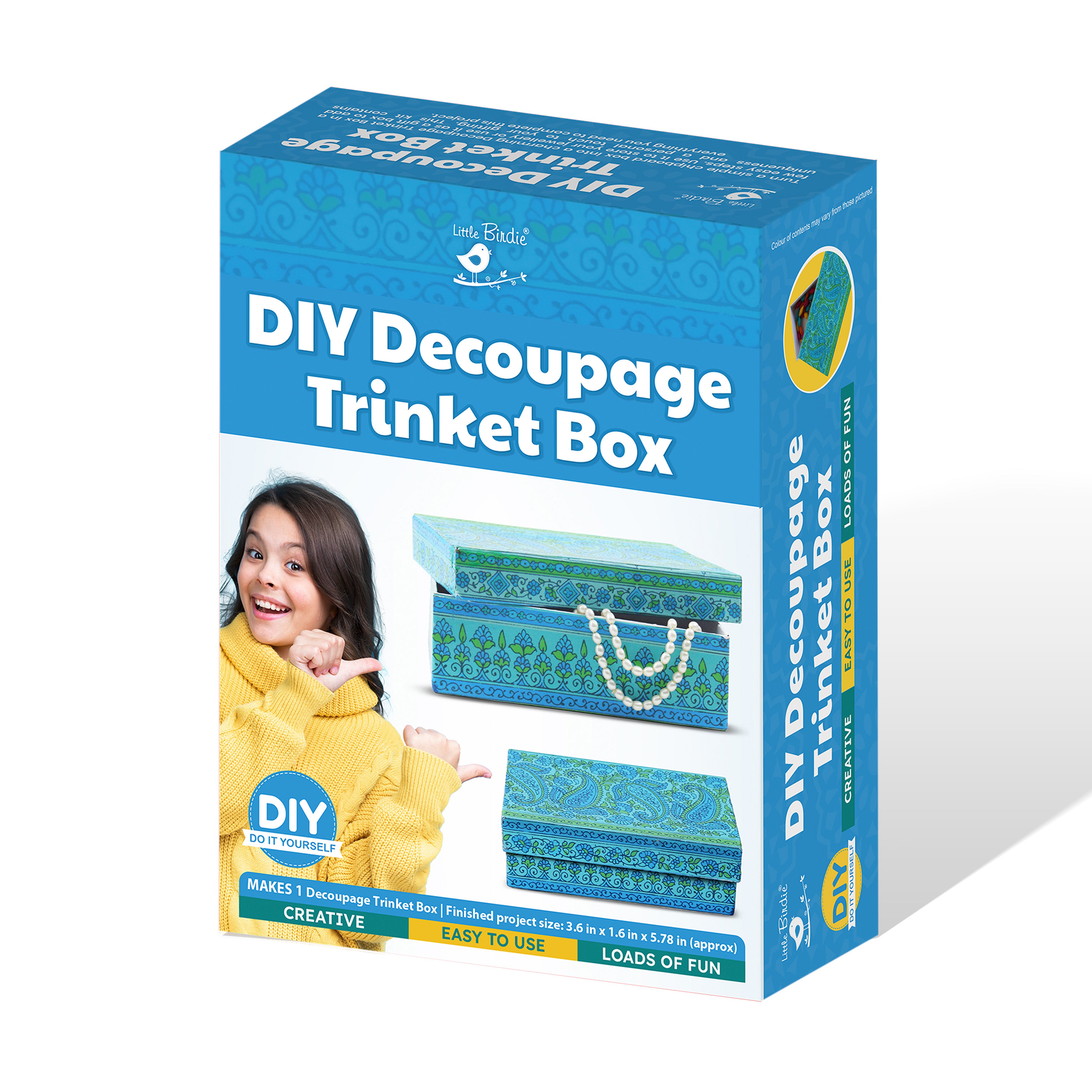 Diy Decoupage Trinket Kit 1pc Box