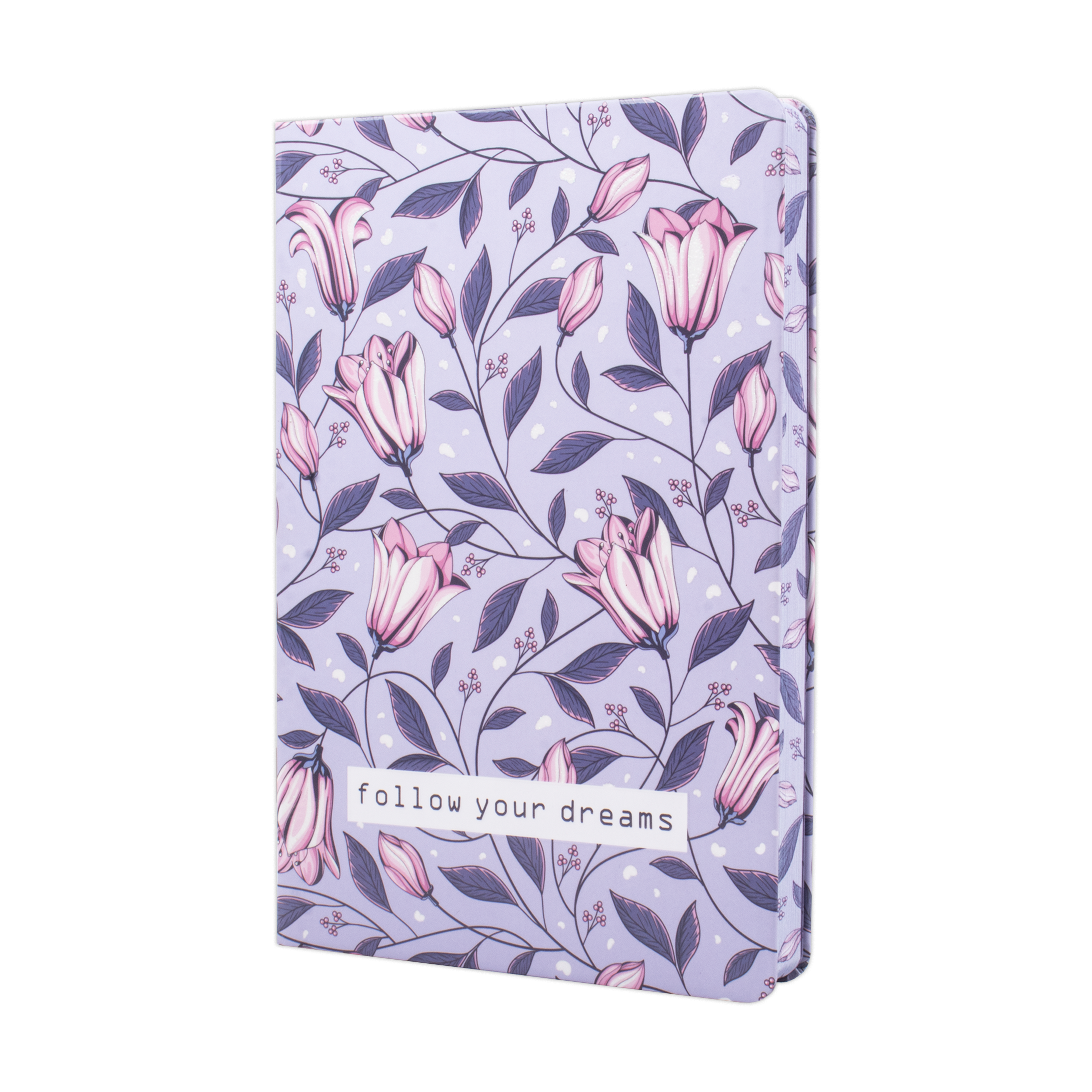 Hardbound Ruled Notebook Follow Your Dreams Edge Printed With Elastic Band 140mm X 210mm 192pages 100gsm