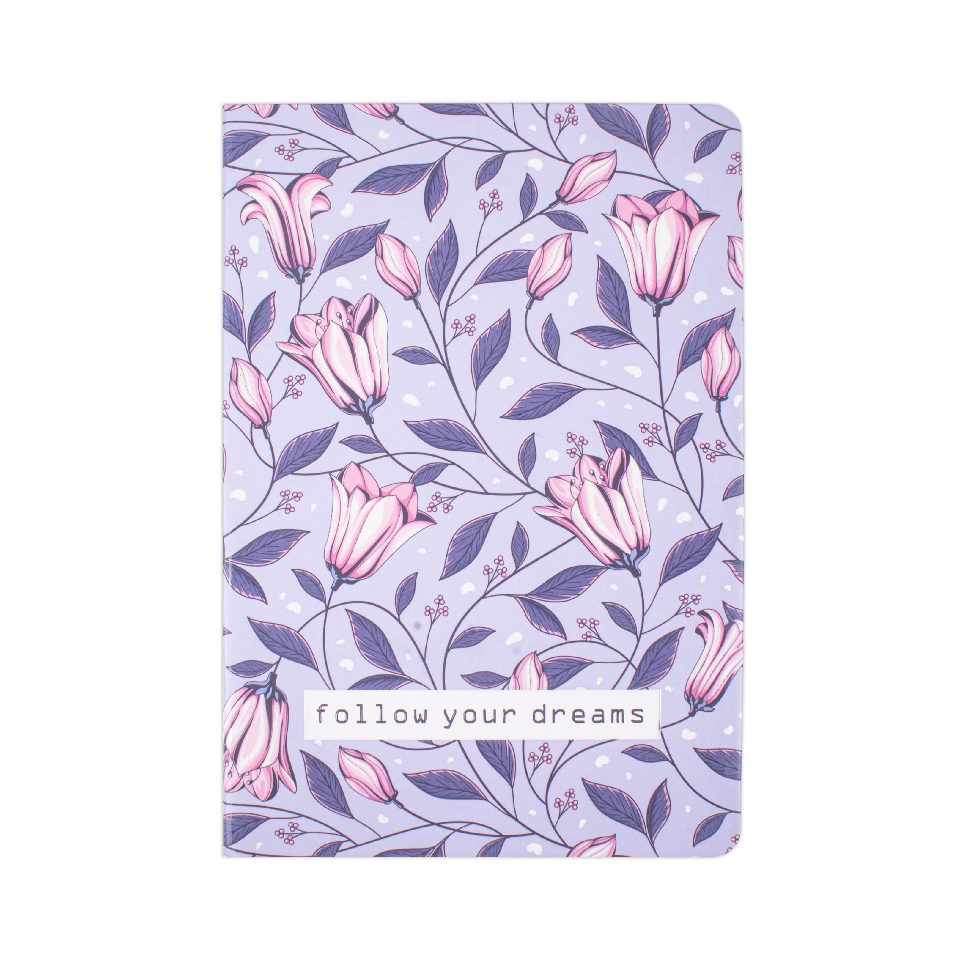 Hardbound Ruled Notebook Follow Your Dreams Edge Printed With Elastic Band 140mm X 210mm 192pages 100gsm