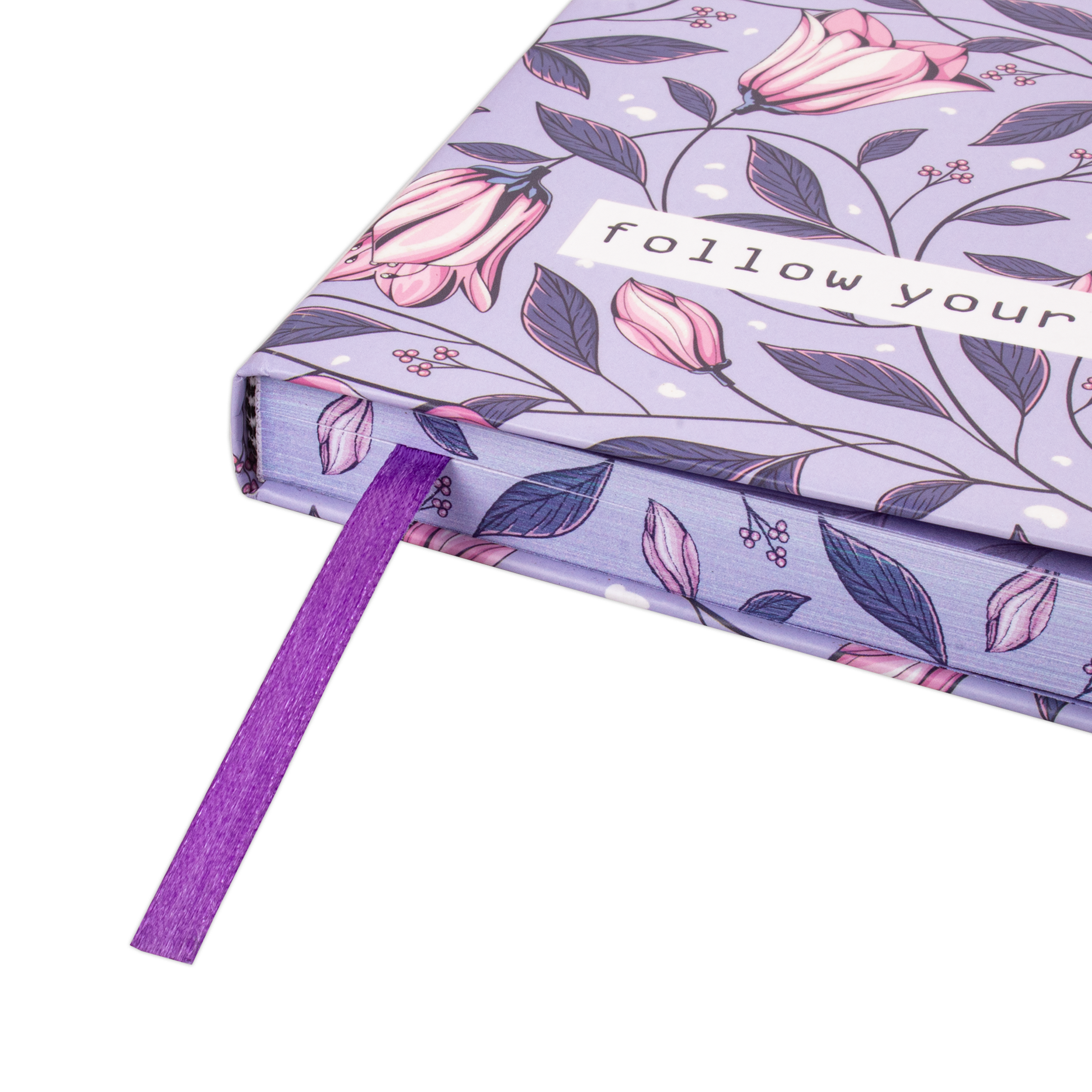 Hardbound Ruled Notebook Follow Your Dreams Edge Printed With Elastic Band 140mm X 210mm 192pages 100gsm