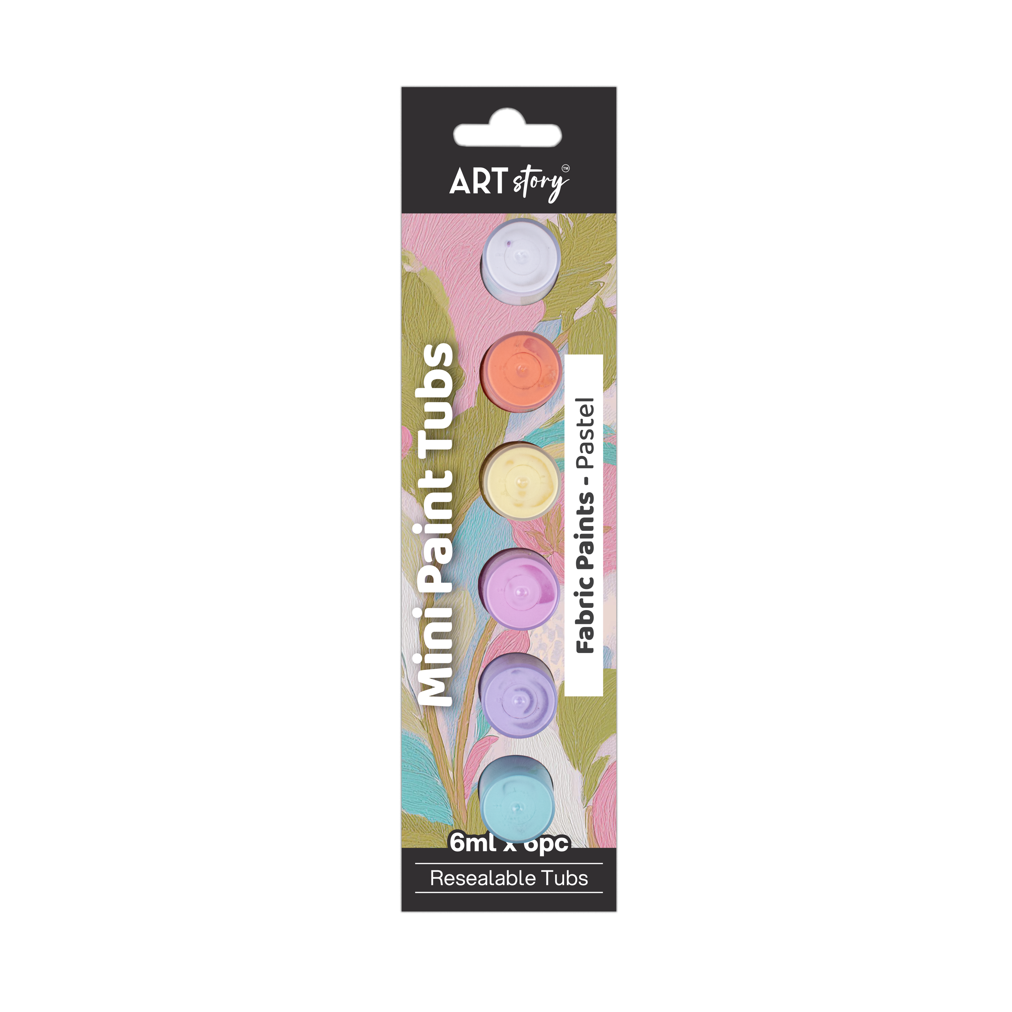 Mini Paint Tubs Fabric Paint Pastel 6ml x 6 shades