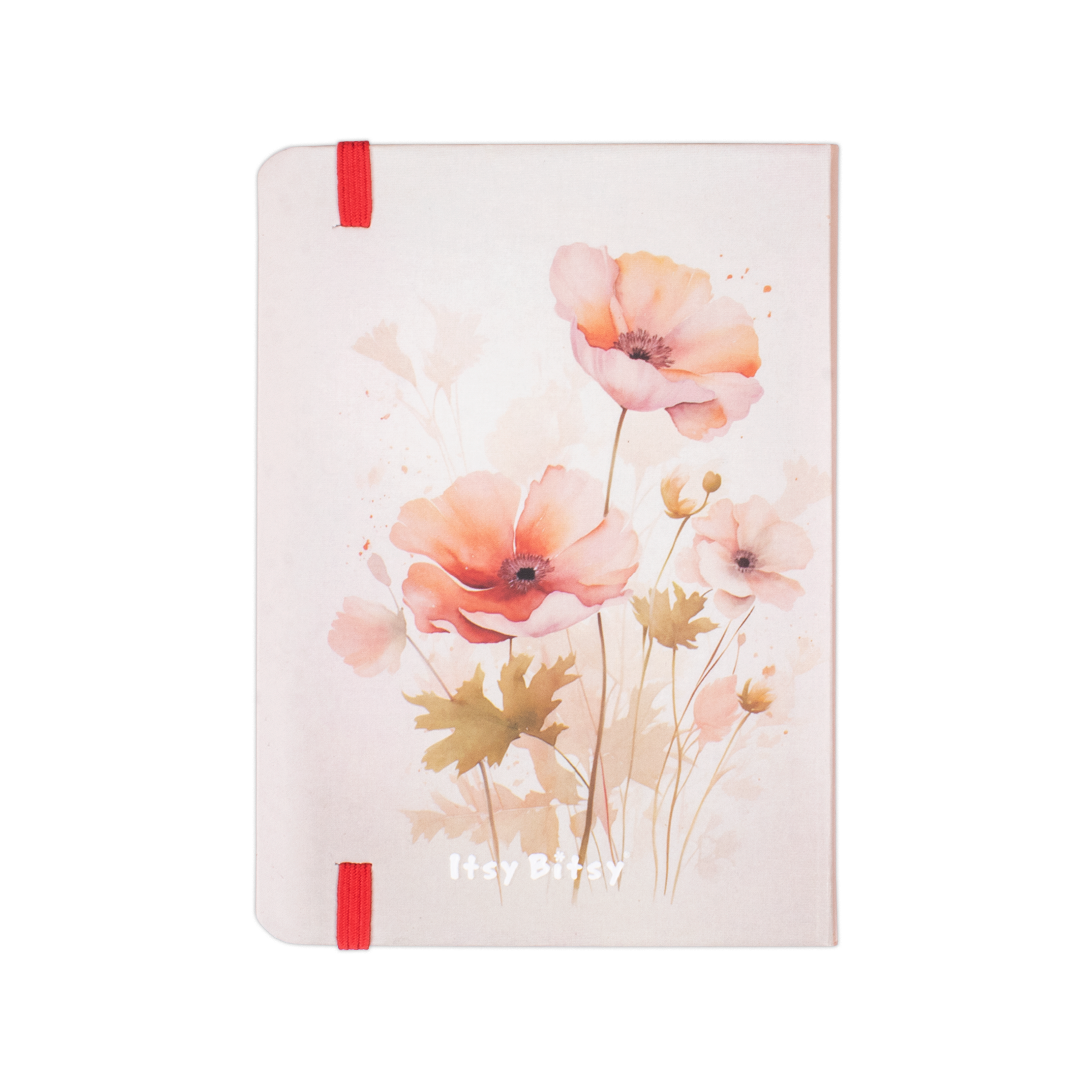 Hardbound Ruled Notebook Wildflower Edge Printed With Elastic Band A6 192pages 100gsm
