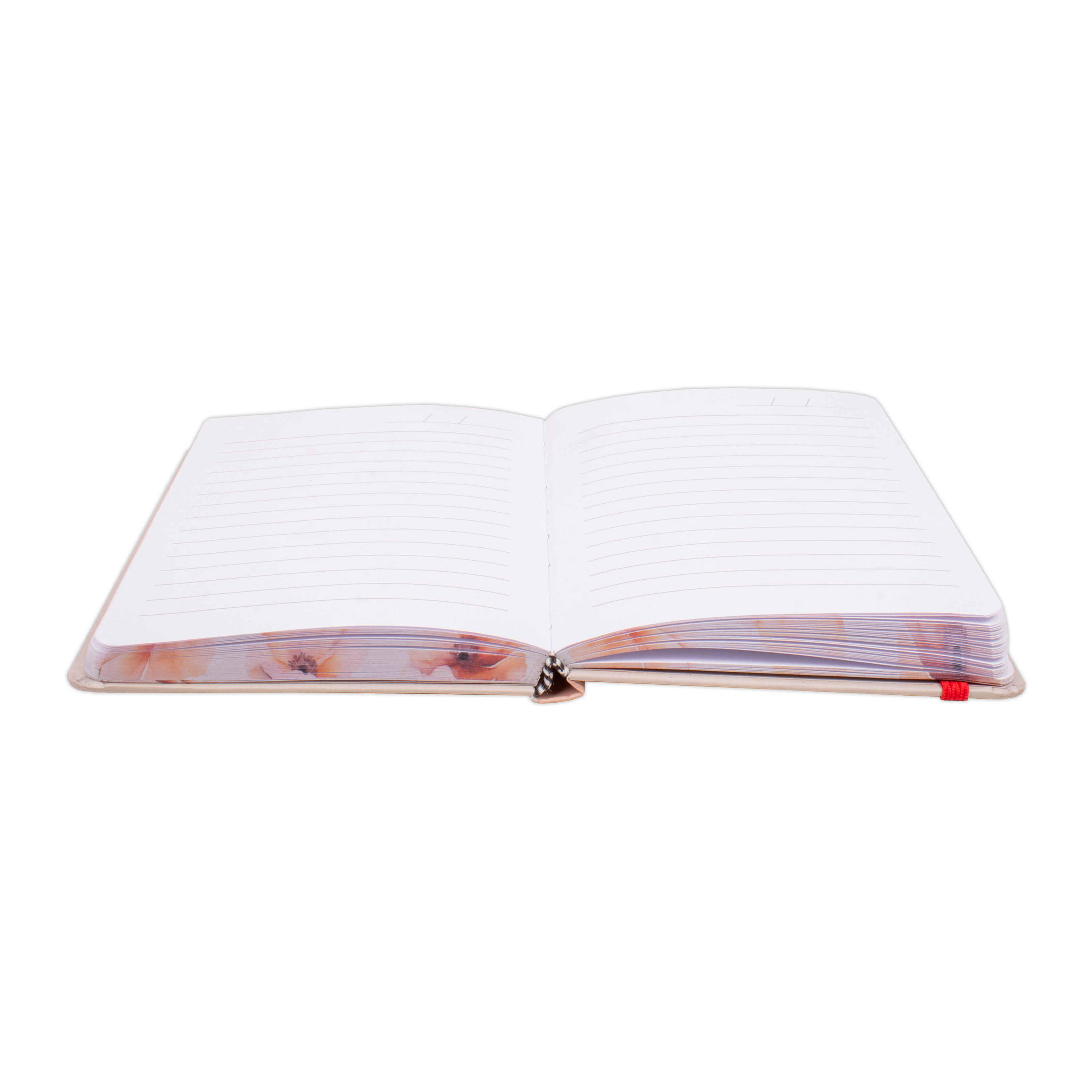 Hardbound Ruled Notebook Wildflower Edge Printed With Elastic Band A6 192pages 100gsm