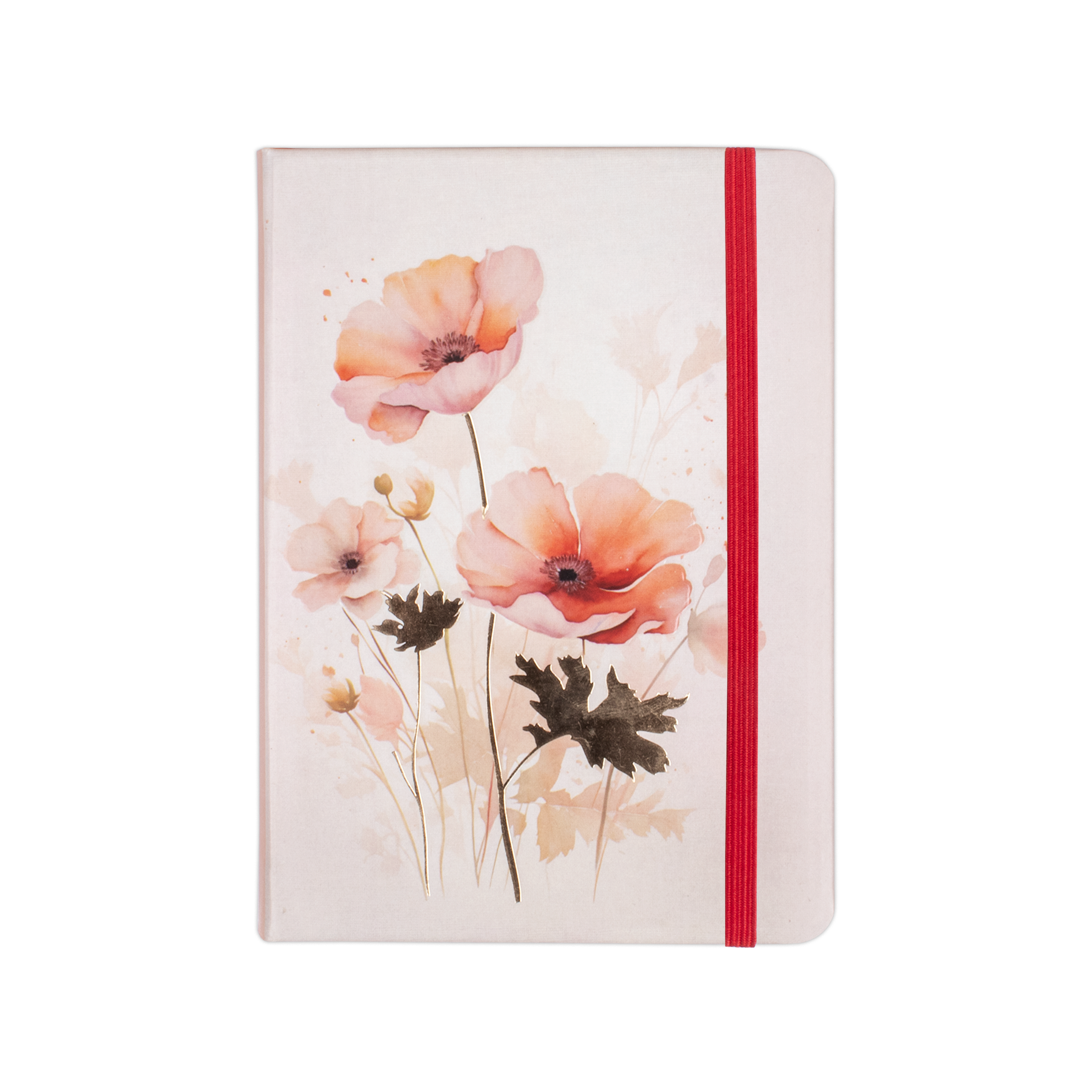 Hardbound Ruled Notebook Wildflower Edge Printed With Elastic Band A6 192pages 100gsm