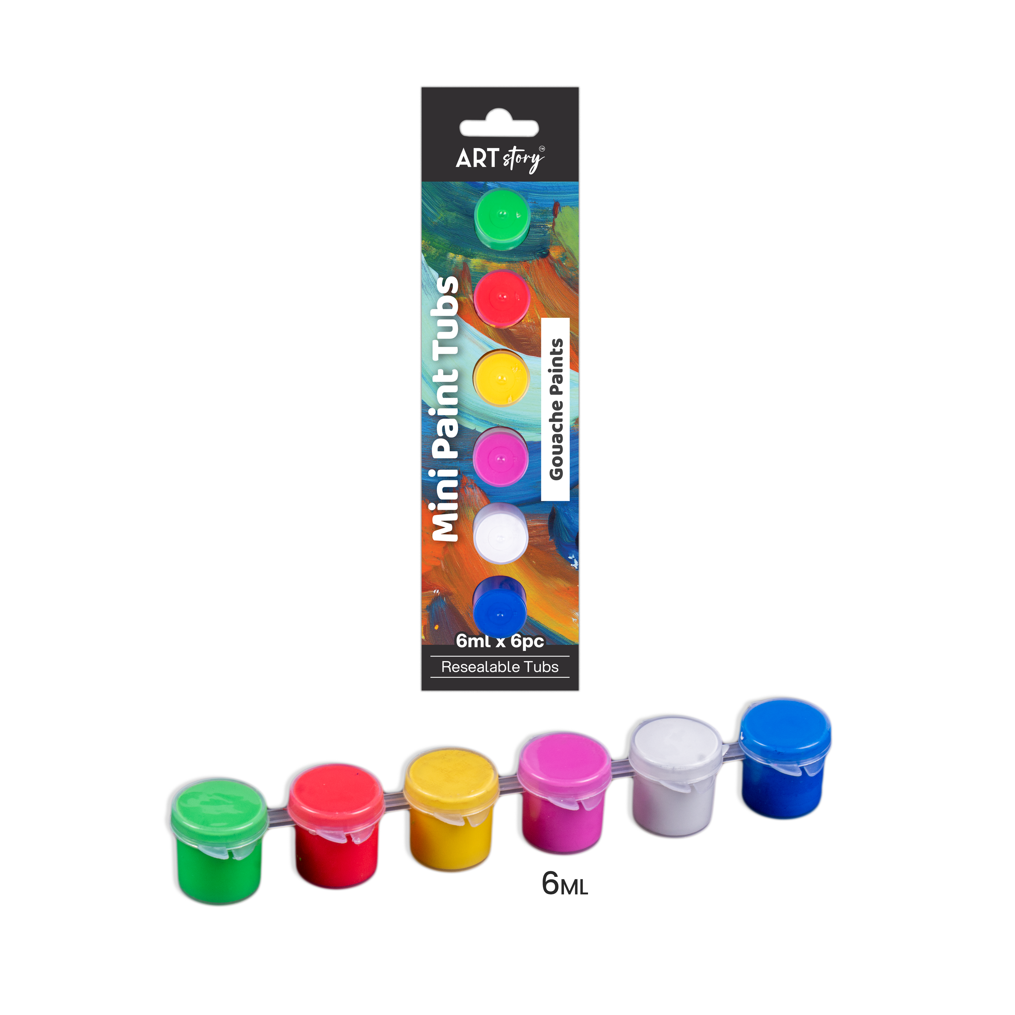 Mini Paint Tubs Gouache Paint Bright 6ml x 6 shades