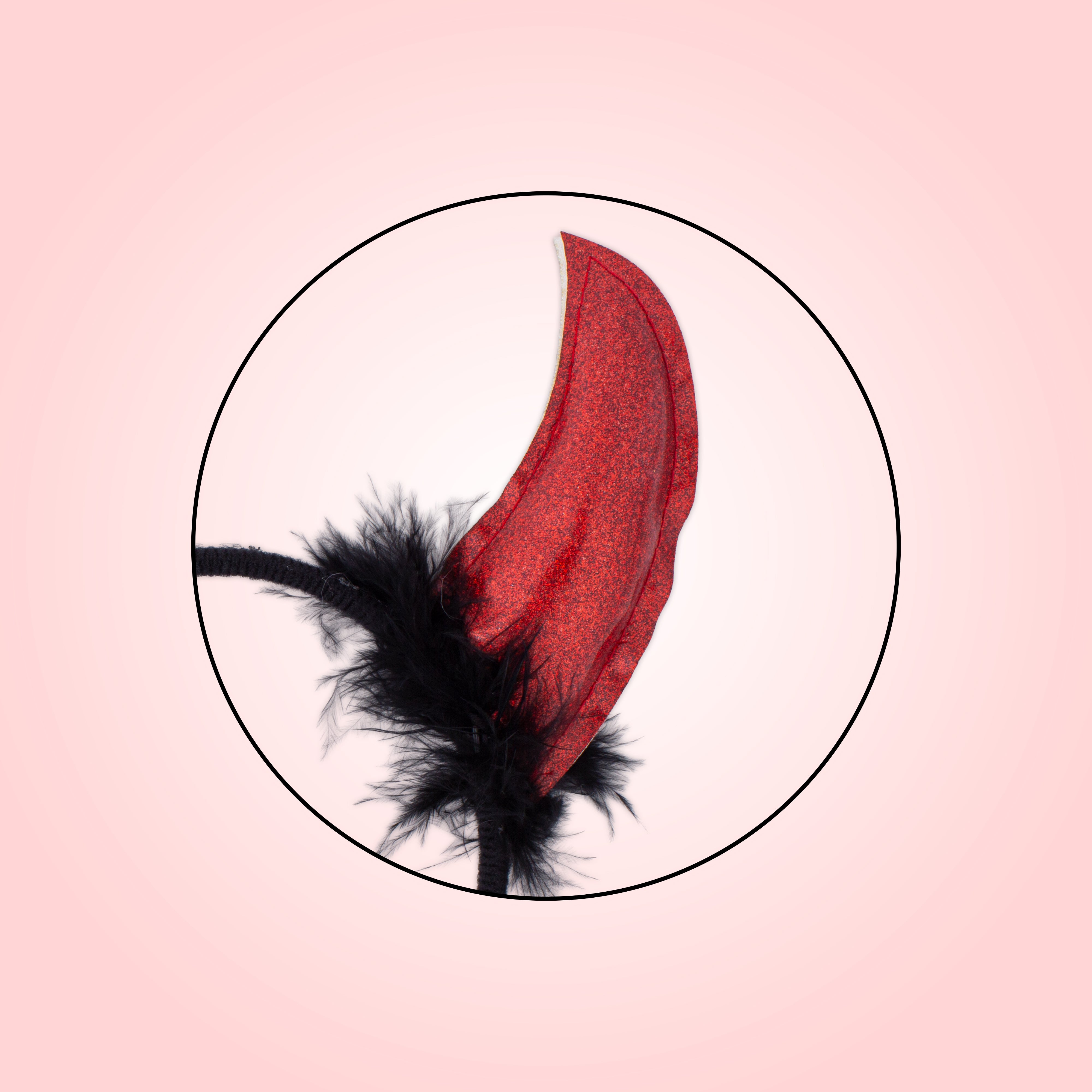 Halloween Devil Horn Hair band Bloody Red 1pc