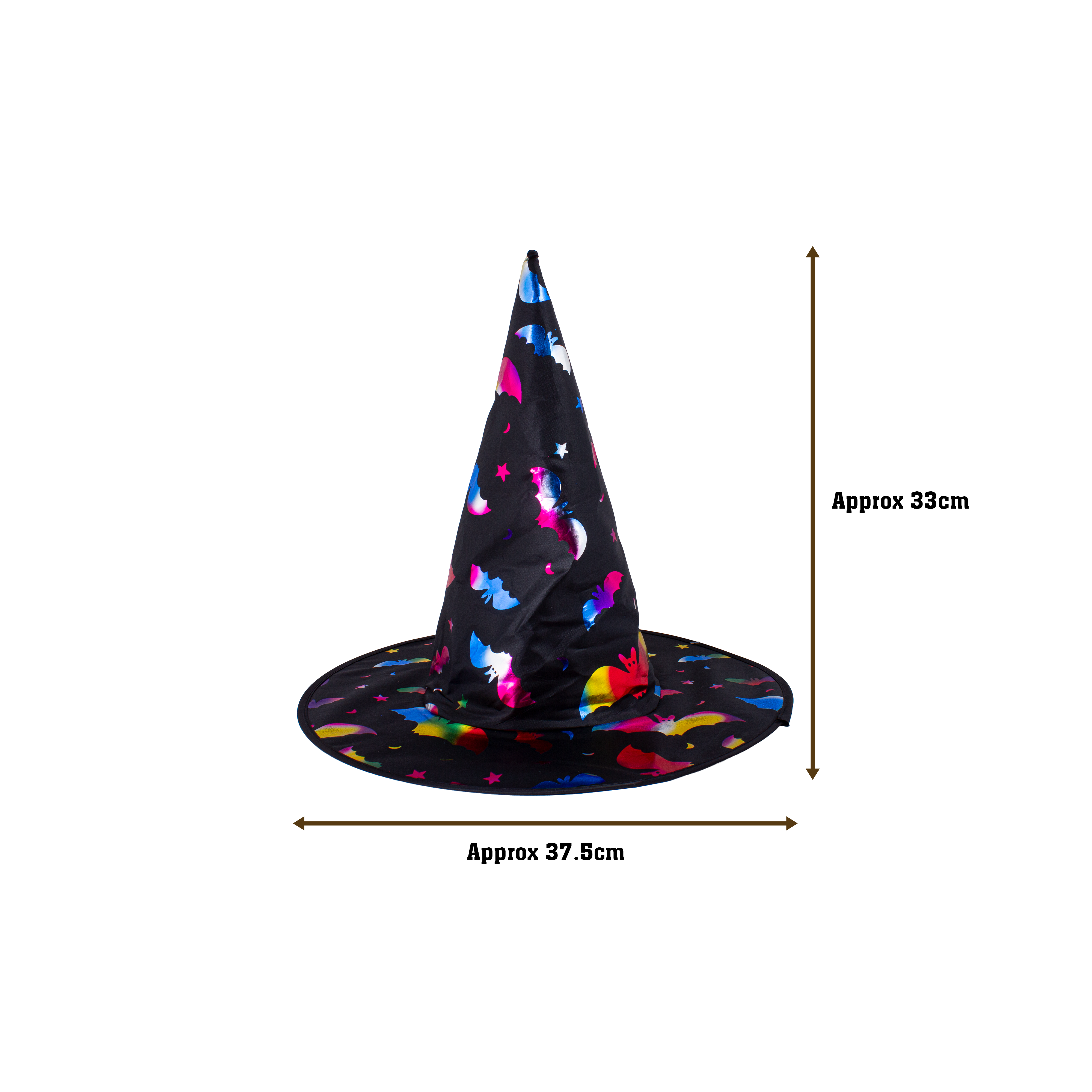 Glow-in-the-dark Witch Hat Sparkly Bats 1pc