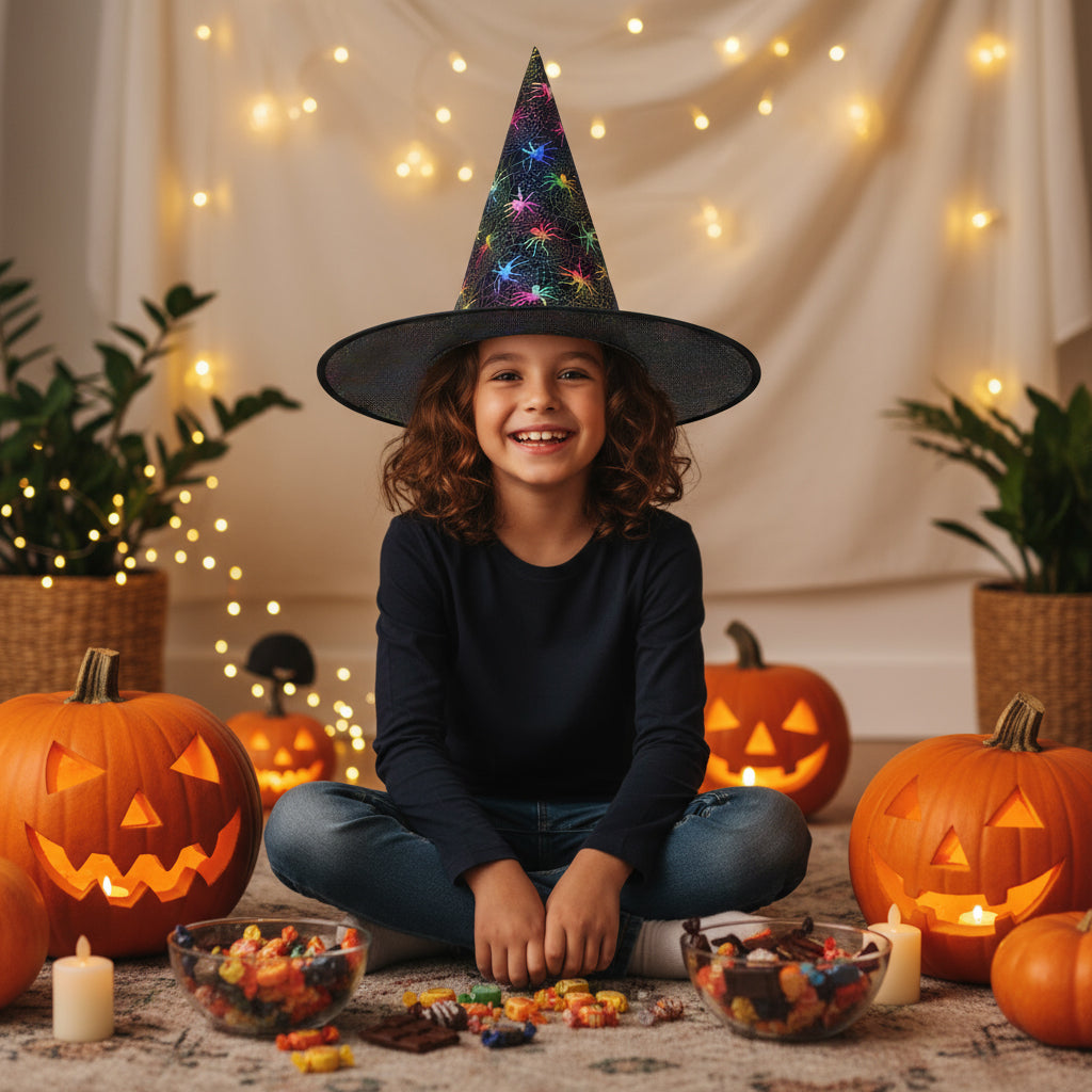 Glow-in-the-dark Witch Hat Spiders 1pc