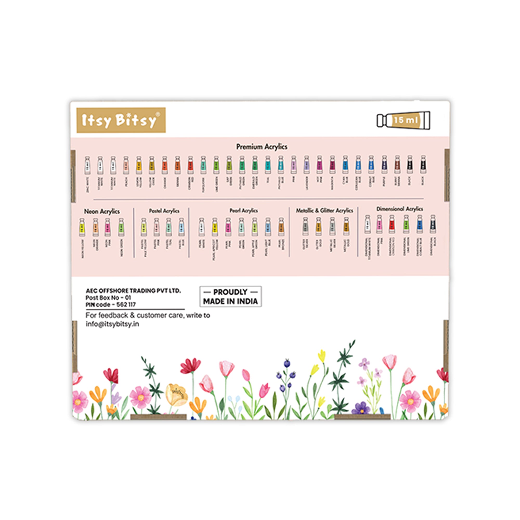 Multi Style Acrylics Set 52 Colors X 15ml each Box