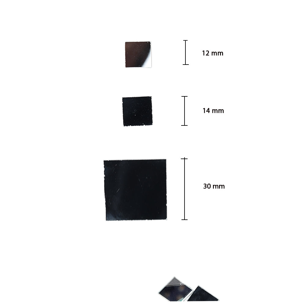 Cut Mirror Square 12/14/30Mm Each 15Gm X 3 Size Layer Pack