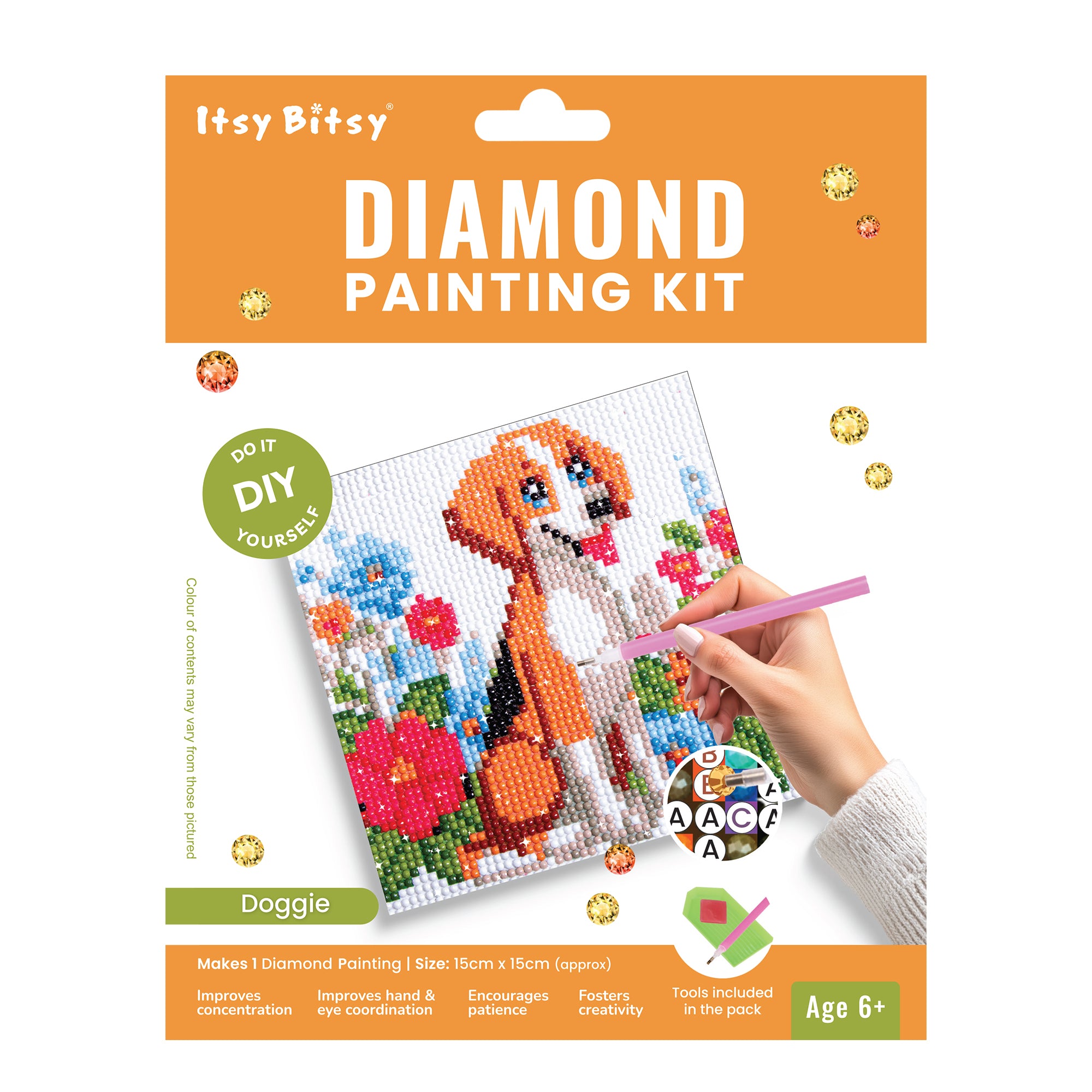 5D Diamond Painting Kit Dog 15 X 15cm 1pc