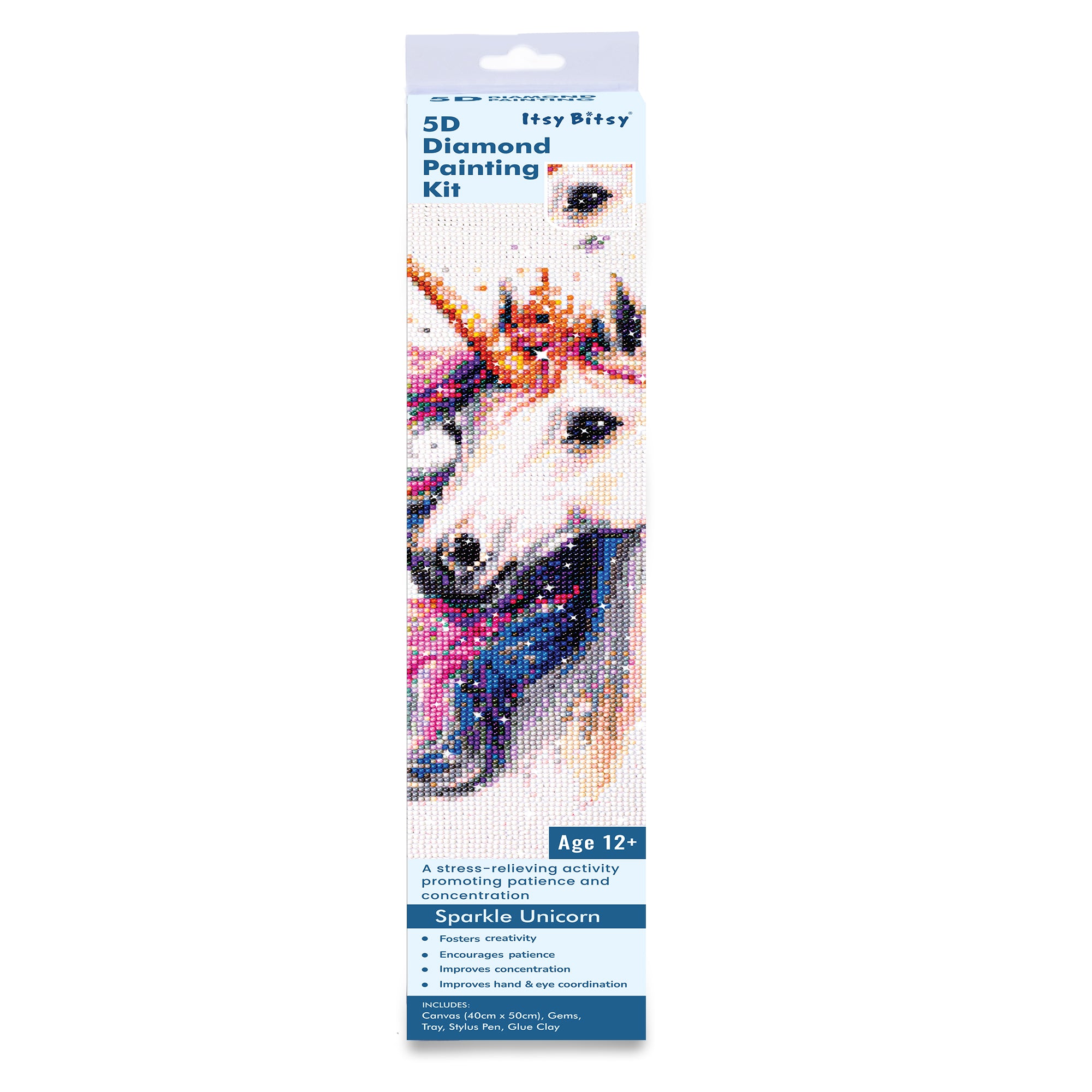 5D Diamond Painting Kit Sparkle Unicorn Yellow 40 X 50 cm 1pc Acetate Box