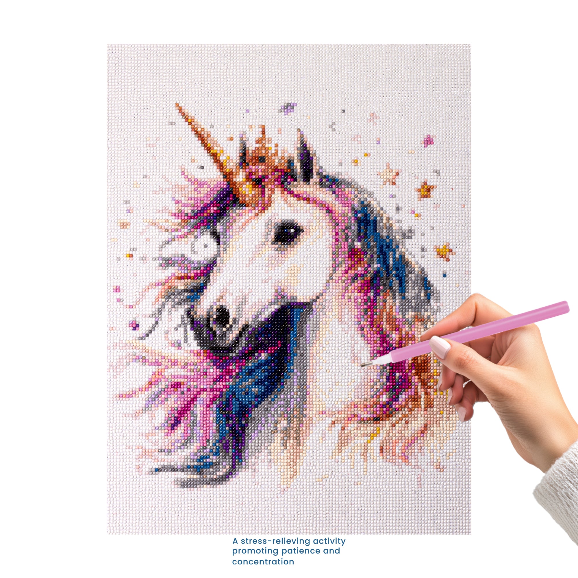5D Diamond Painting Kit Sparkle Unicorn Yellow 40 X 50 cm 1pc Acetate Box