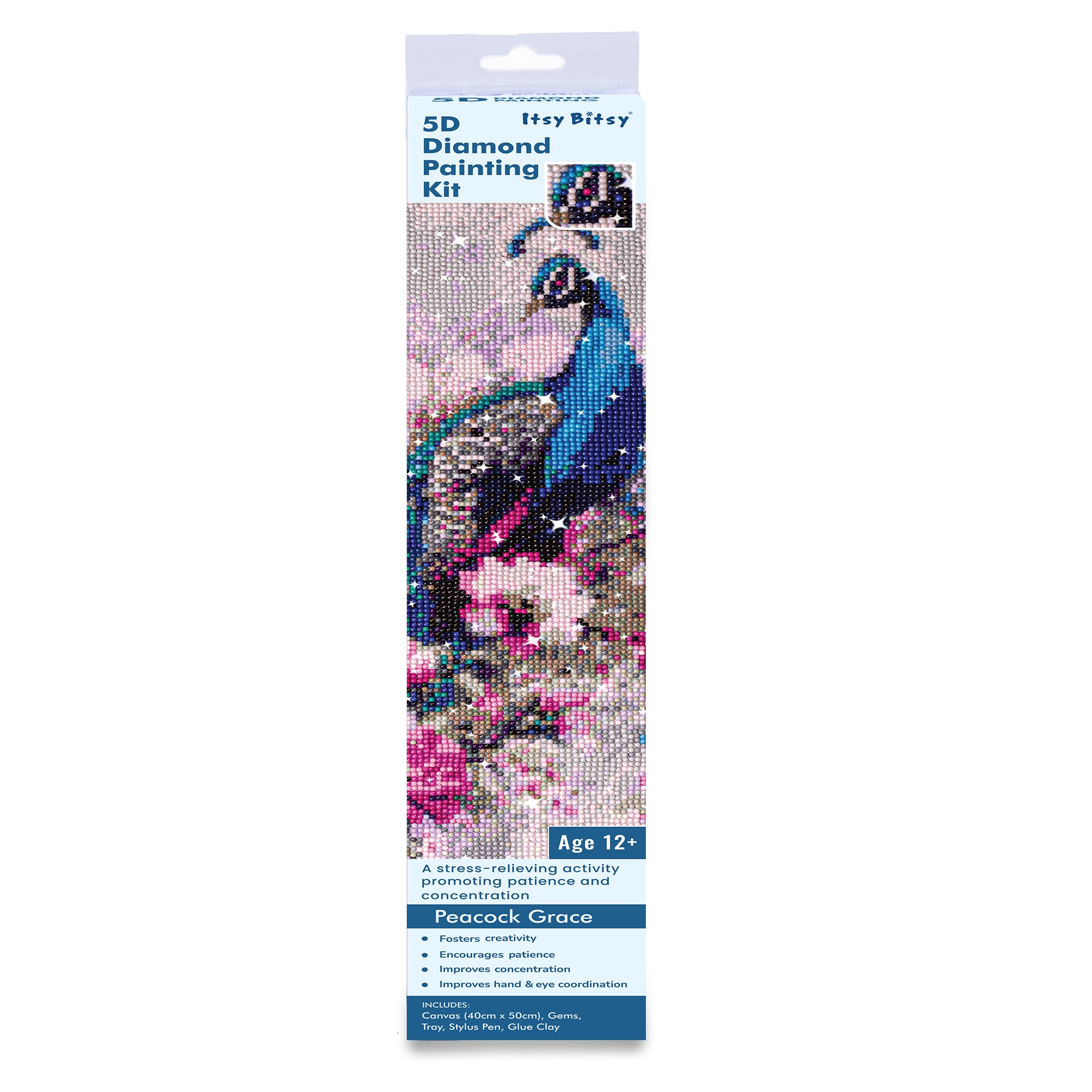 5D Diamond Painting Kit Peacock Grace 40 X 50 cm 1pc Acetate Box