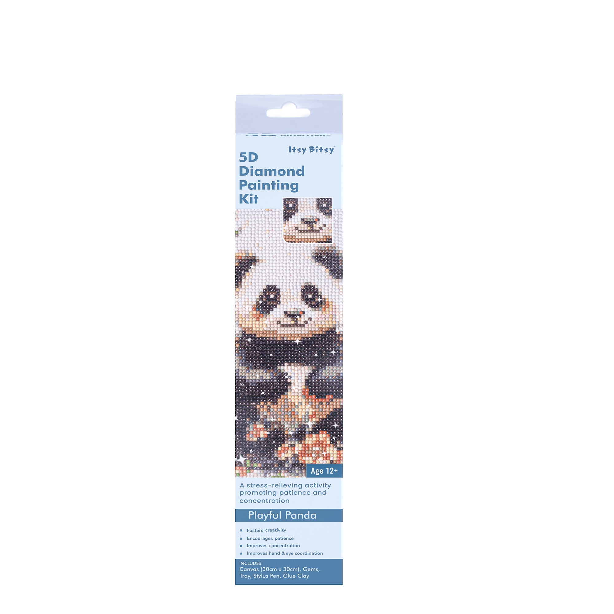 5D Diamond Painting Kit Playful Panda 30 X 30cm 1pc Acetate Box