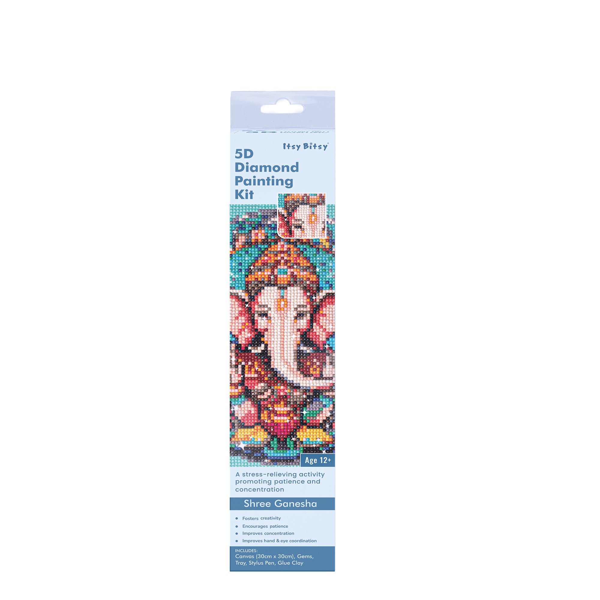 5D Diamond Painting Kit Shree Ganesha 30 X 30cm 1pc Acetate Box