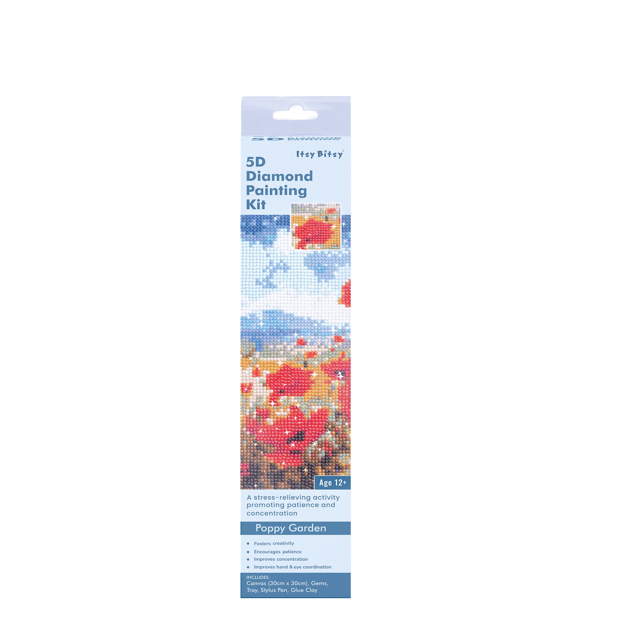 5D Diamond Painting Kit Poppy Garden 30 X 30cm 1pc Acetate Box