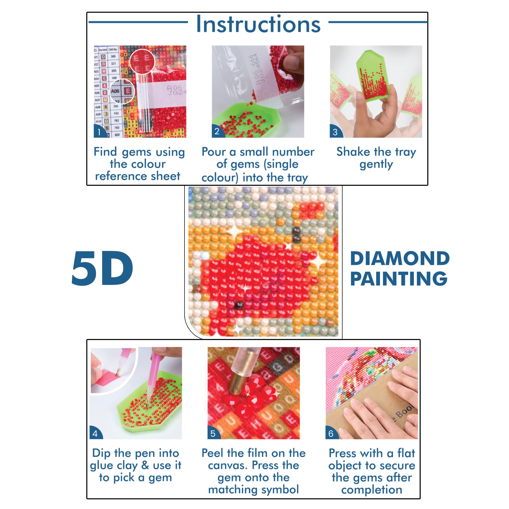 5D Diamond Painting Kit Poppy Garden 30 X 30cm 1pc Acetate Box