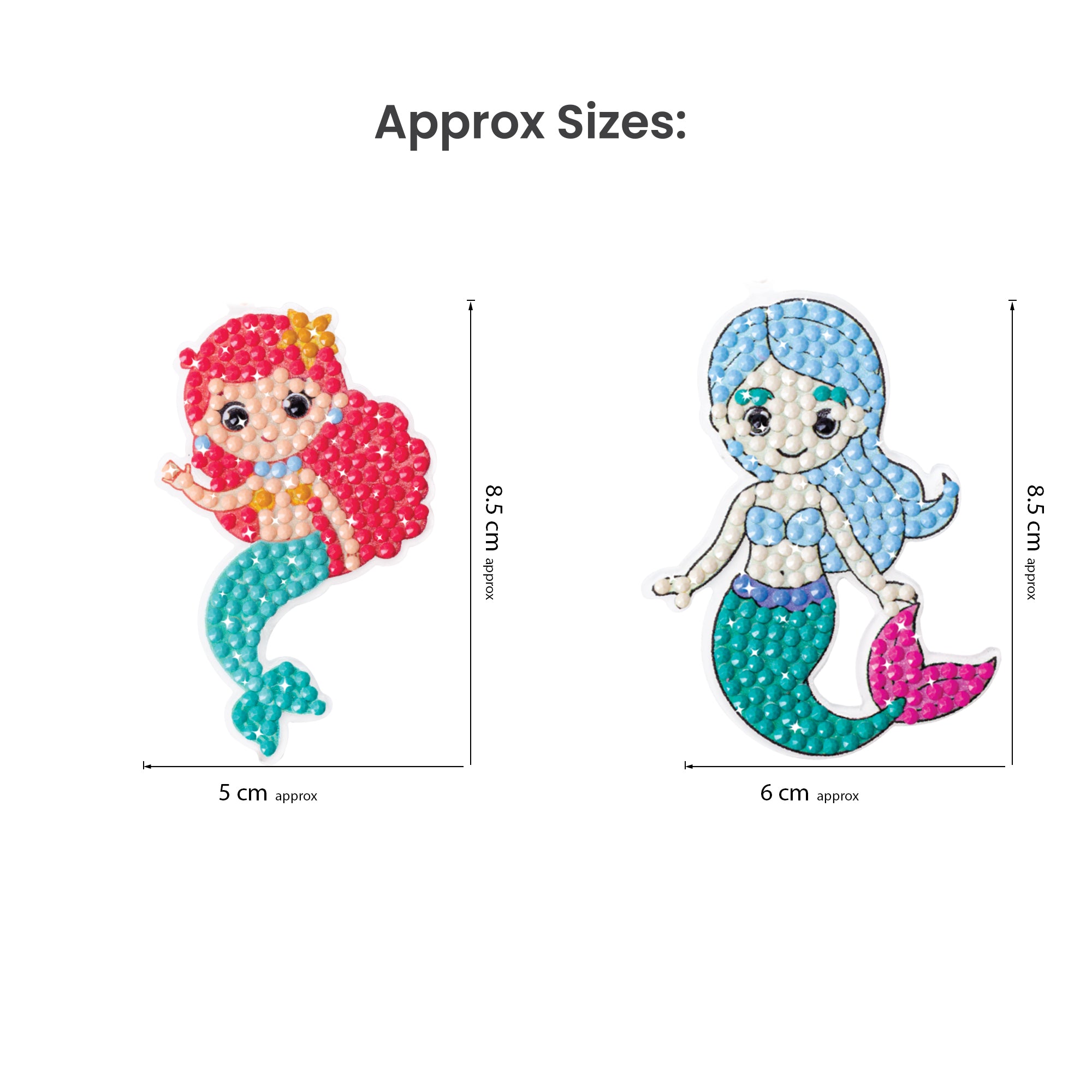 Diamond Painting Key Chain Kit Mermaid 8 X 7cm 2pc Box