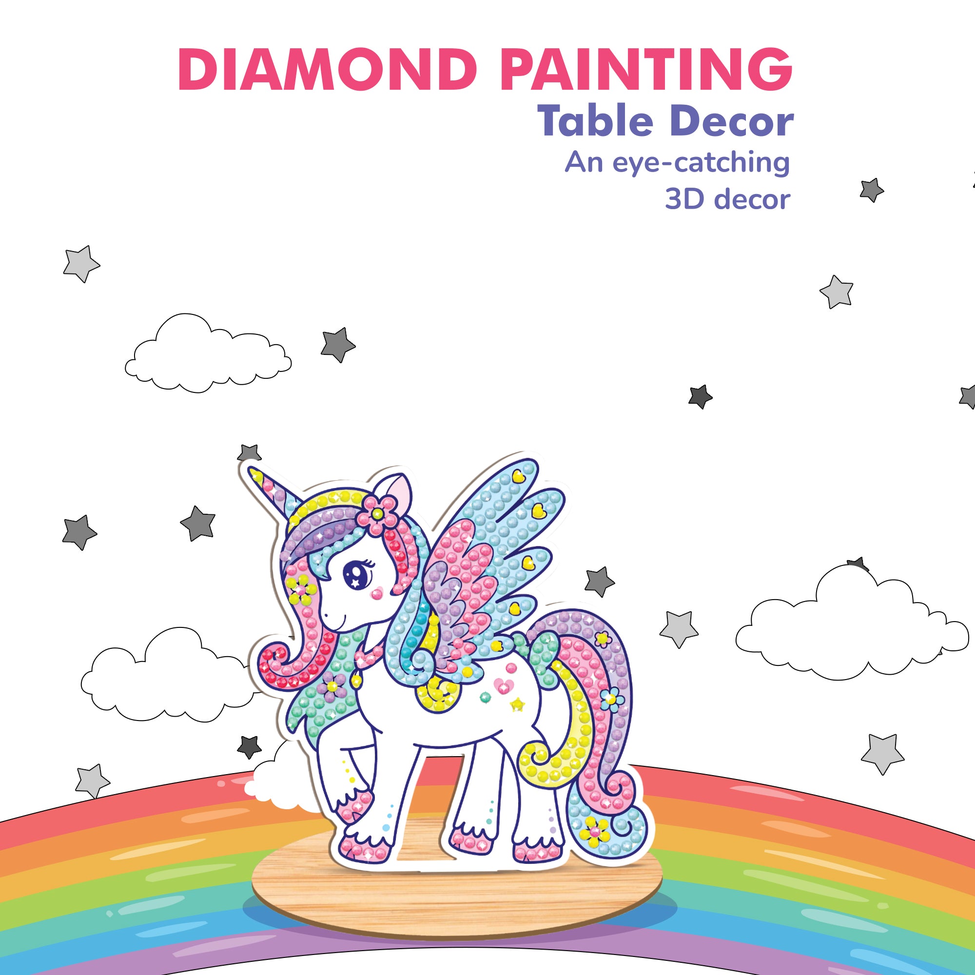 Diamond Painting Table Decor Unicorn 10.6 X 11cm 1pc Box